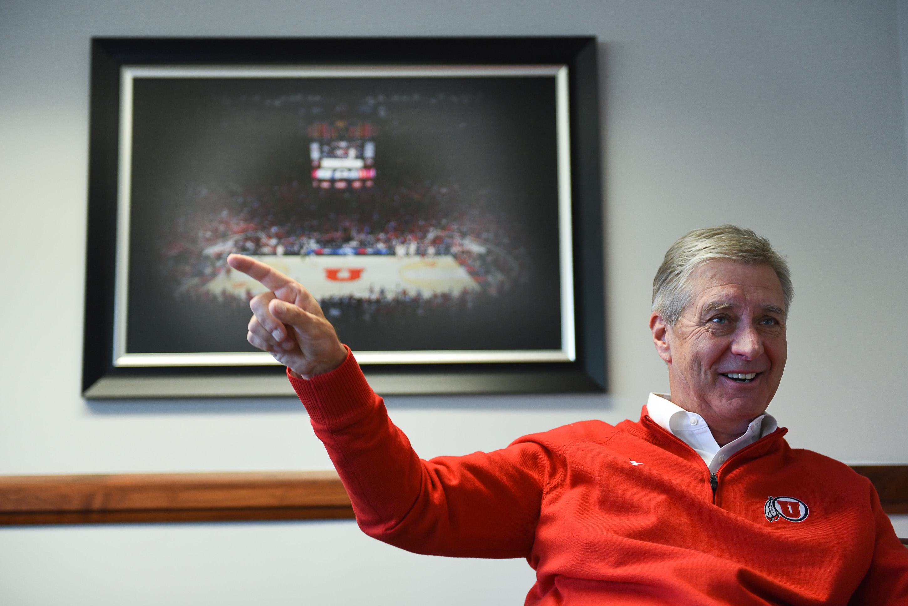 (Francisco Kjolseth | The Salt Lake Tribune) Telling stories, University of Utah athletic director Chris Hill reflects on his time at the U as he approaches his 30th work anniversary.
