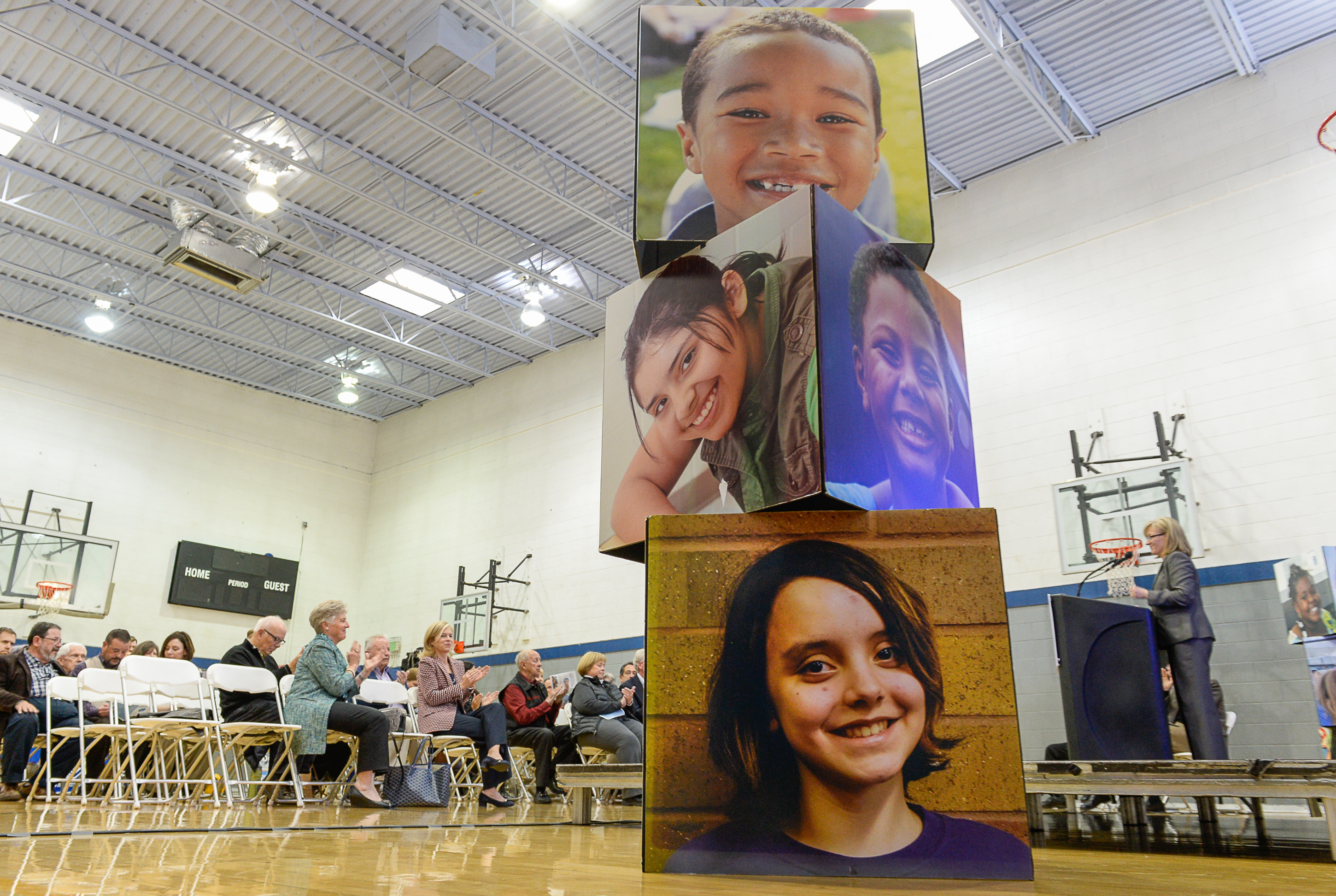 (Francisco Kjolseth | The Salt Lake Tribune) The Boys & Girls Clubs of Greater Salt Lake (BGCGSL), widely recognized as a leading youth development organization in Salt Lake county announces a multi-million dollar capital campaign to expand facilities to meet growing demand for services in two Salt Lake valley neighborhoods. Gathered at the Capitol West Boys & Girls Club at 567 W. 300 North in Salt Lake on Wed. Nov. 15, 2017, the Great Futures Capital Campaign announces the $5.6 million raised so far by generous donors.