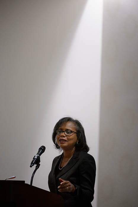 (Trent Nelson | The Salt Lake Tribune) Anita Hill speaks at the University of Utah in Salt Lake City, Wednesday Sept. 26, 2018.