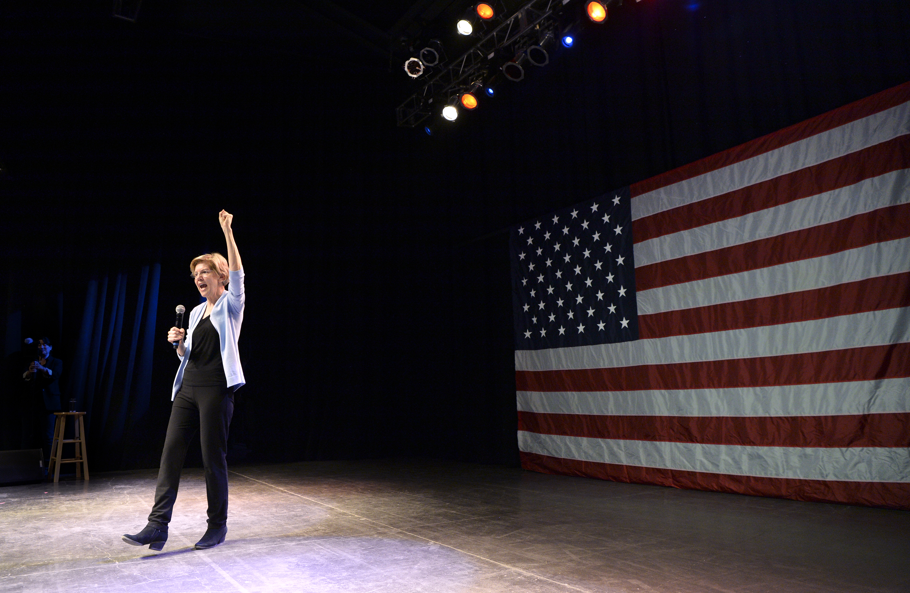 Leah Hogsten | The Salt Lake Tribune Massachusetts Sen. Elizabeth Warren speaks to supporters at The Depot in Salt Lake City on Wednesday April 17, 2019. Warren is a Democratic 2020 presidential candidate. 