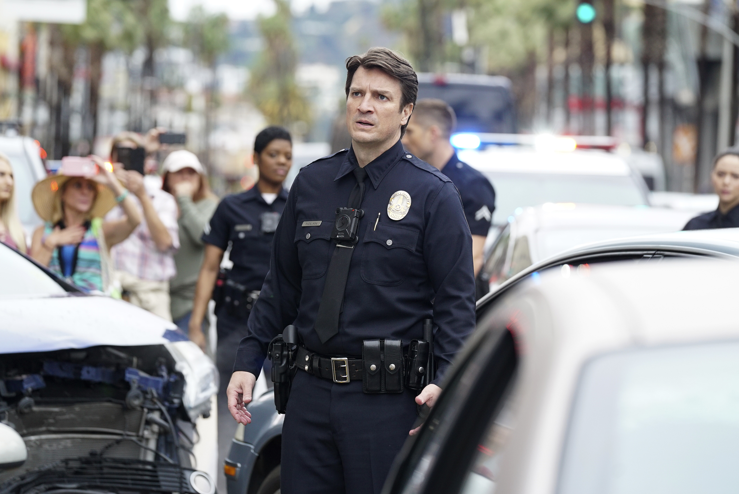 (Photo courtesy Eric McCandless/ABC) Nathan Fillion stars in “The Rookie.”