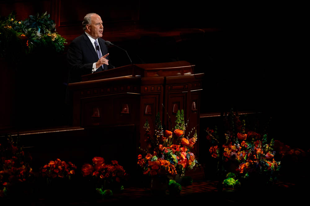 (Trent Nelson | The Salt Lake Tribune) Ronald A. Rasband speaks during the afternoon session of the189th Annual General Conference of The Church of Jesus Christ of Latter-day Saints in Salt Lake City on Sunday April 7, 2019.
