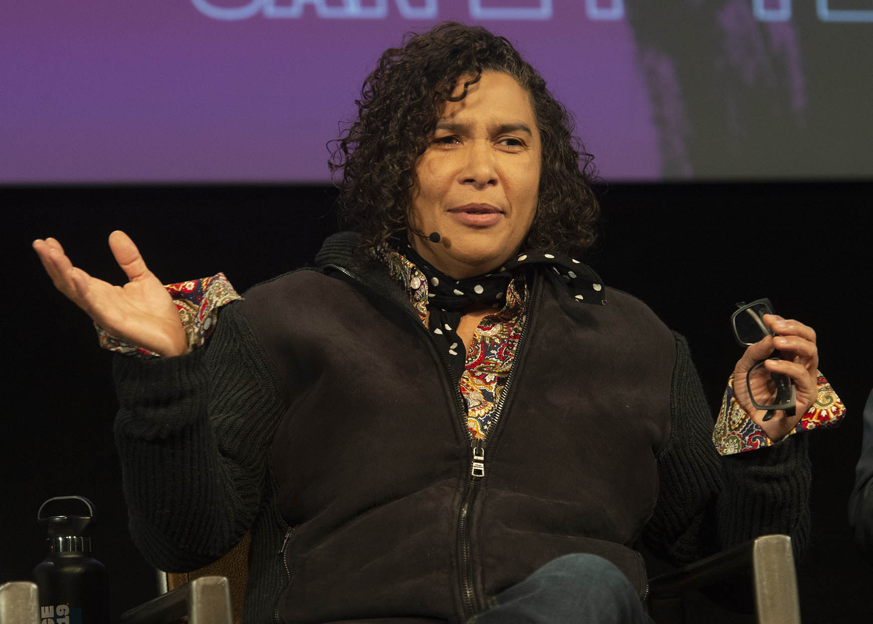 (Rick Egan | The Salt Lake Tribune) Shari Frilot, Chief Curator New Frontier and Senior Programmer discuss the films being screened this year, at the opening news conference for the 2019 Sundance Film Festival at the Egyptian Theatre in Park CIty, Thursday, Jan. 24, 2019. 