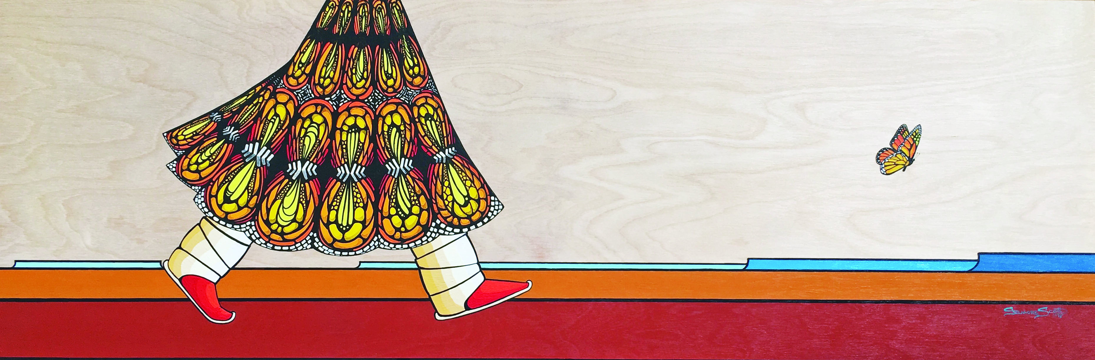 A painting by Navajo artist Gilmore Scott is on show at the sixth annual Indian Art Market at the Natural History Museum of Utah.