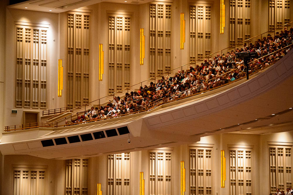 (Trent Nelson | The Salt Lake Tribune) Attendees during the morning session of the189th Annual General Conference of The Church of Jesus Christ of Latter-day Saints in Salt Lake City on Sunday April 7, 2019.