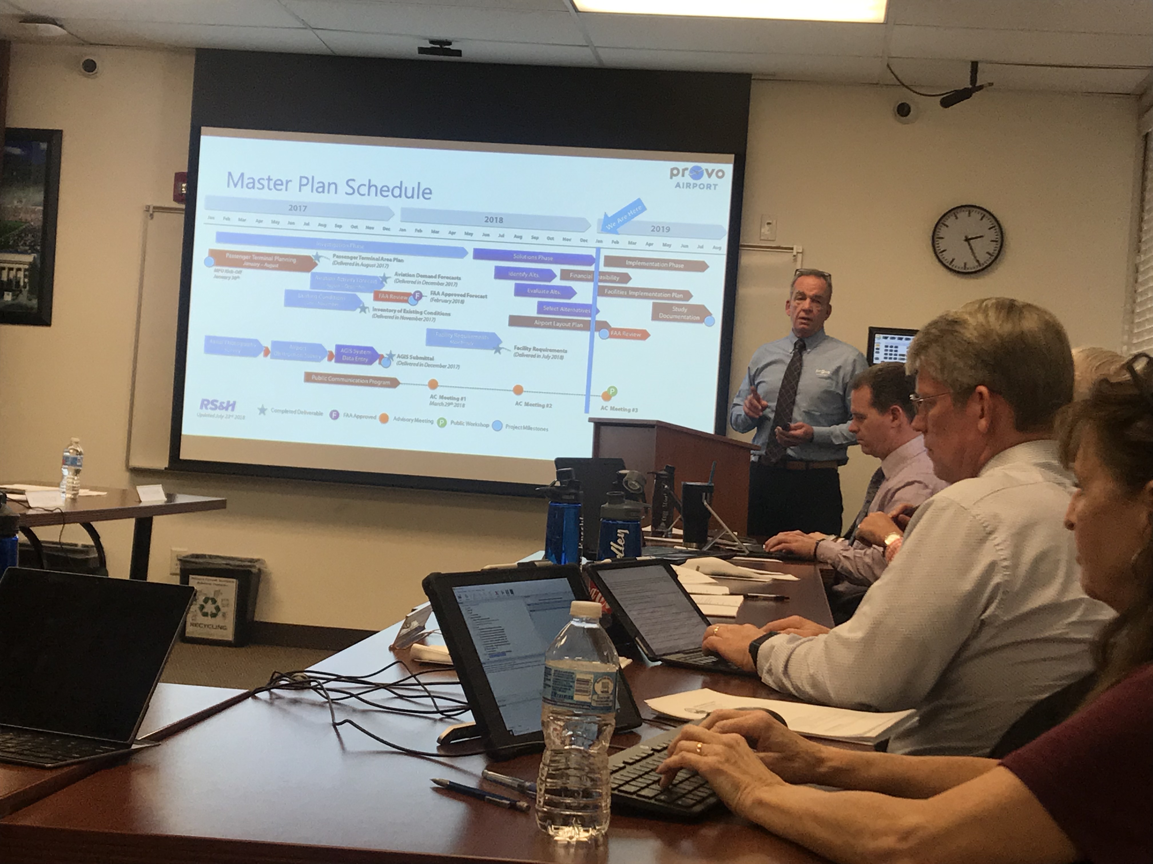 (Sahalie Donaldson | The Salt Lake Tribune) Provo -- Steve Gleason, manager of the Provo Airport, talks about airport expansion as he makes a budget presentation to the Provo City Council, Jan. 22, 2019.