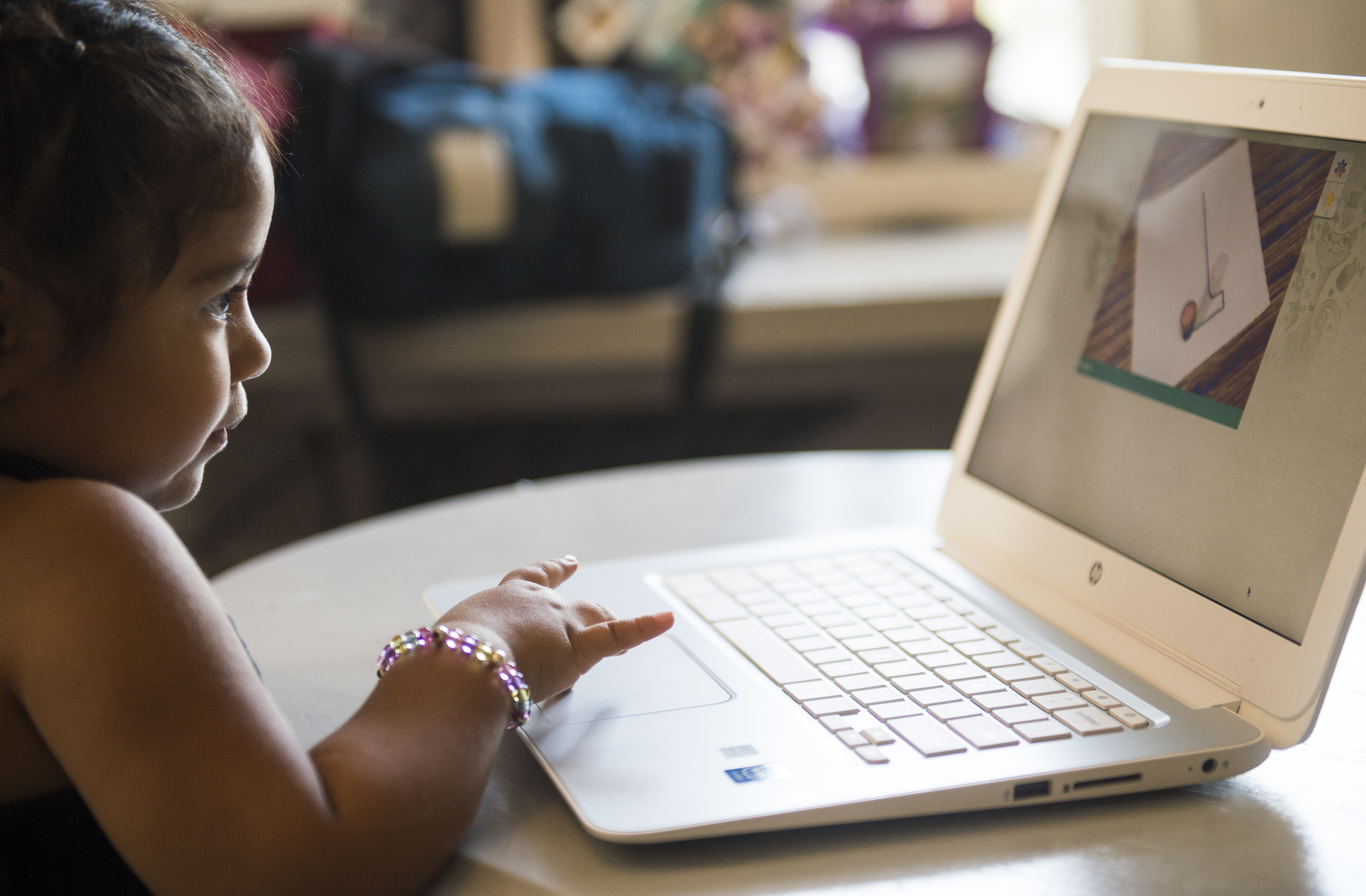 (Rick Egan | The Salt Lake Tribune) Kiara Santana, 3, works on one of the UPSTART preschool programs on a computer, Friday, Sept. 21, 2018.