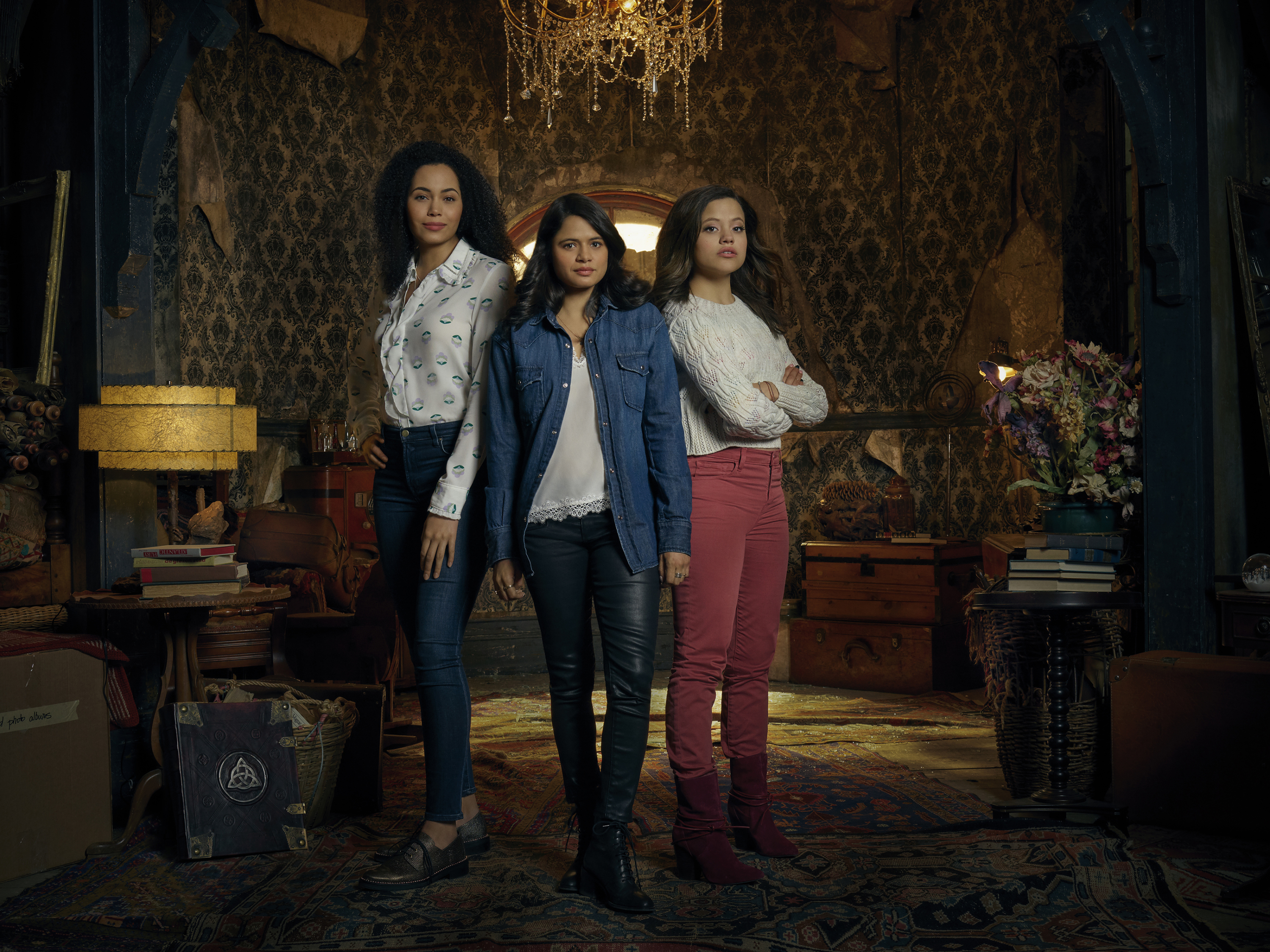 (Photo courtesy Jordon Nuttall/The CW) Madeleine Mantock as Macy Vaughn, Melonie Diaz as Mel Vera and Sarah Jeffery as Maggie Vera in “Charmed.”