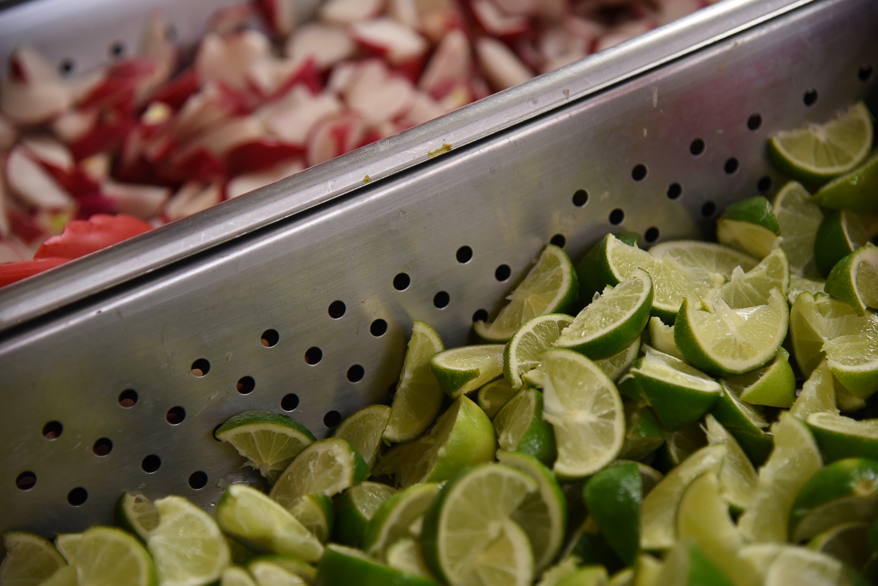 (Francisco Kjolseth | The Salt Lake Tribune) Radishes and limes are available for customers at Tacos Mi Caramelo, a late-night taqueria in West Valley City that is open until 2 a.m. most nights and 24-hours a day on Friday and Saturday.