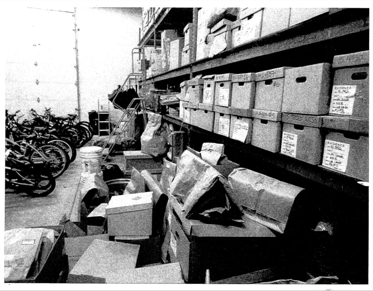 (Photos courtesy of Weber County Sheriff's Office) Photos show the clutter that audits claim started building in 2015 and only got worse. Evidence was found in improper places, not cataloged and not with corresponding evidence. When prosecutors asked for evidence in a case, it sometimes took months to locate it and send it to the crime lab, if it was found at all. One deputy described the room as having "deer trails" through piles of evidence in order to walk around the clutter.