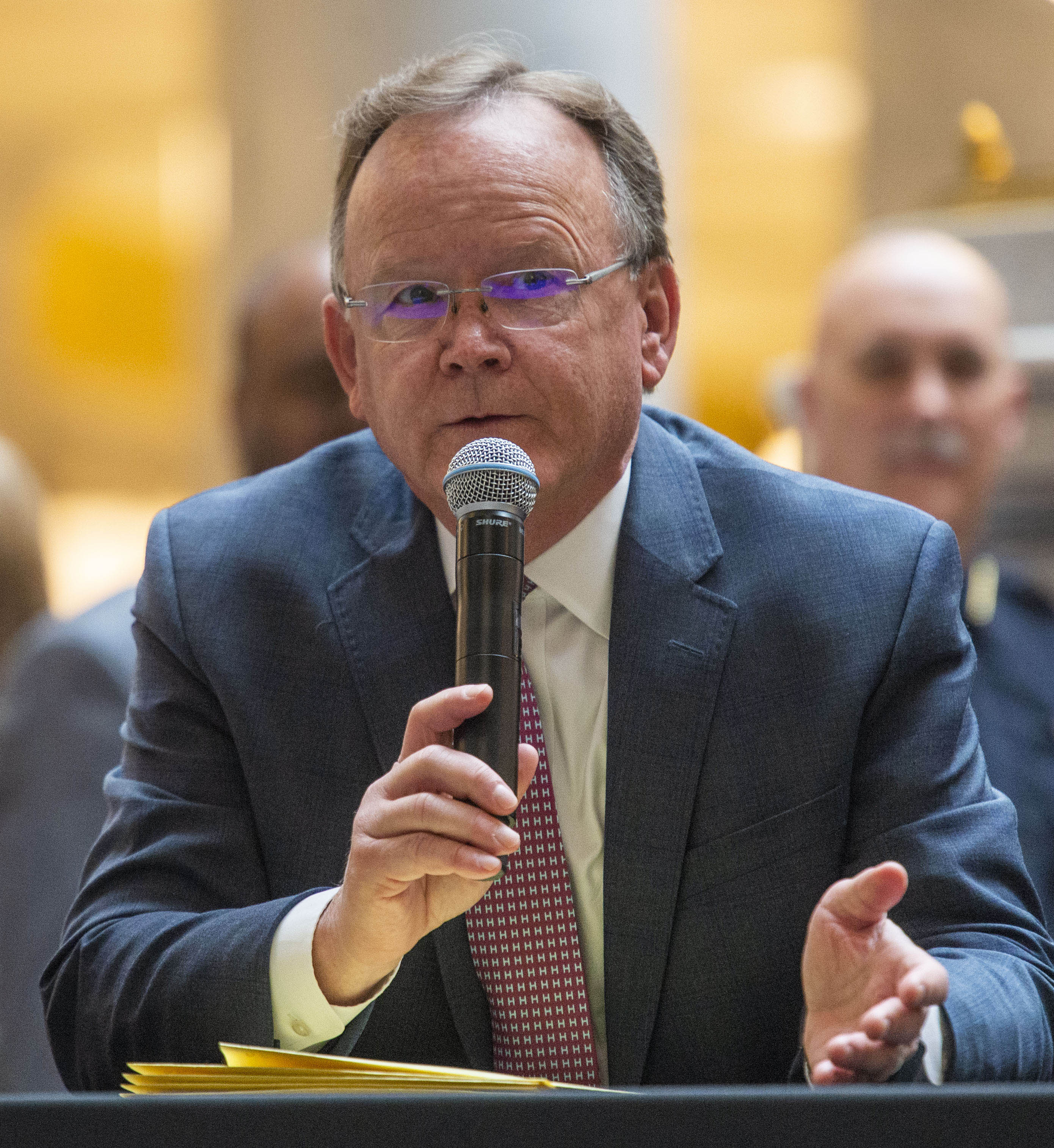 (Rick Egan | The Salt Lake Tribune) Senate President Stuart Adams thanks supporters, before Gov. Gary R. Herbert signed the new hate crimes bill, at the Utah State Capitol, Tuesday, April 2, 2019. 