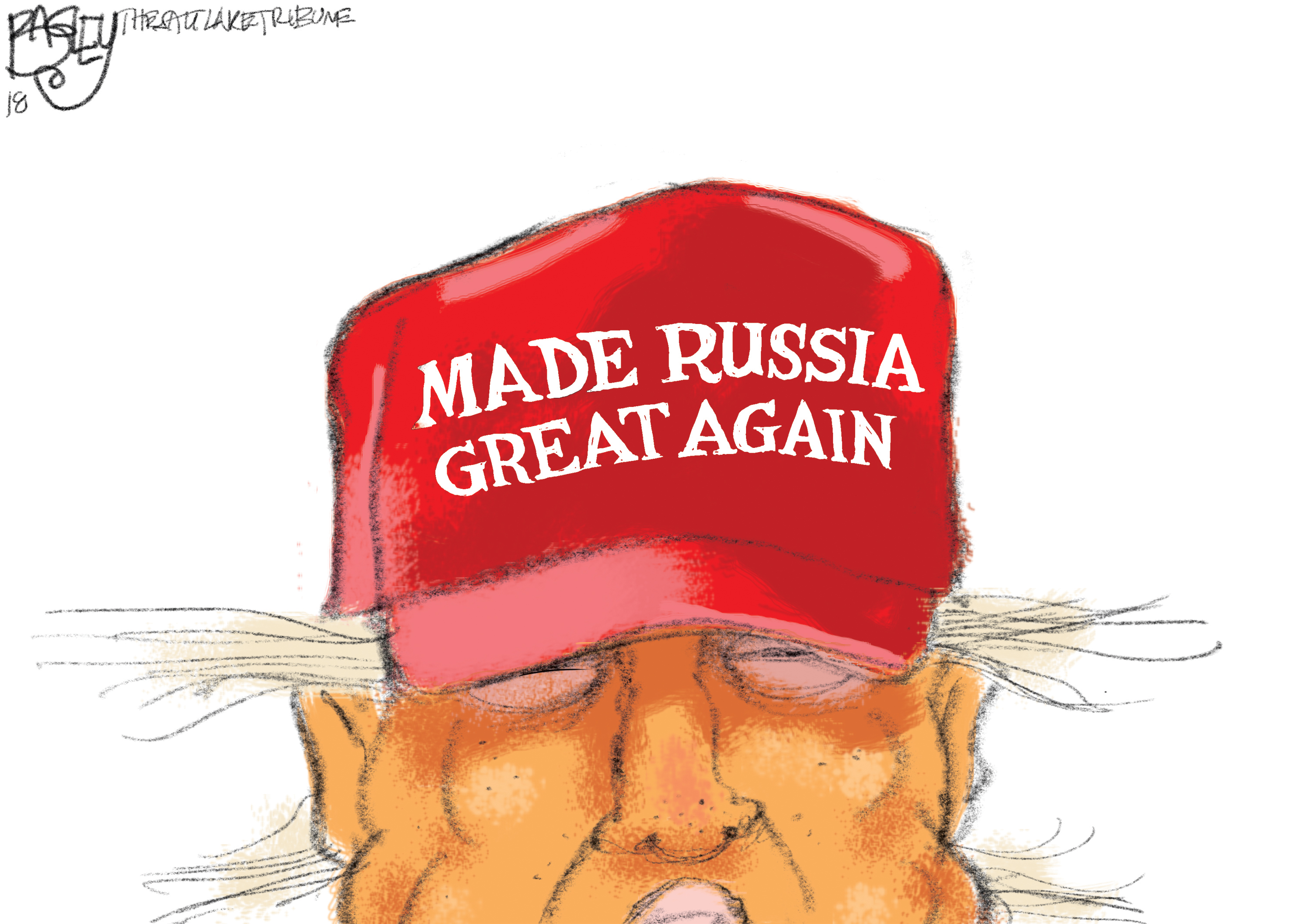 (Pat Bagley | The Salt Lake Tribune) This Pat Bagley cartoon titled "Red Hat" appears in The Salt Lake Tribune on Sunday, Dec. 2, 2018.