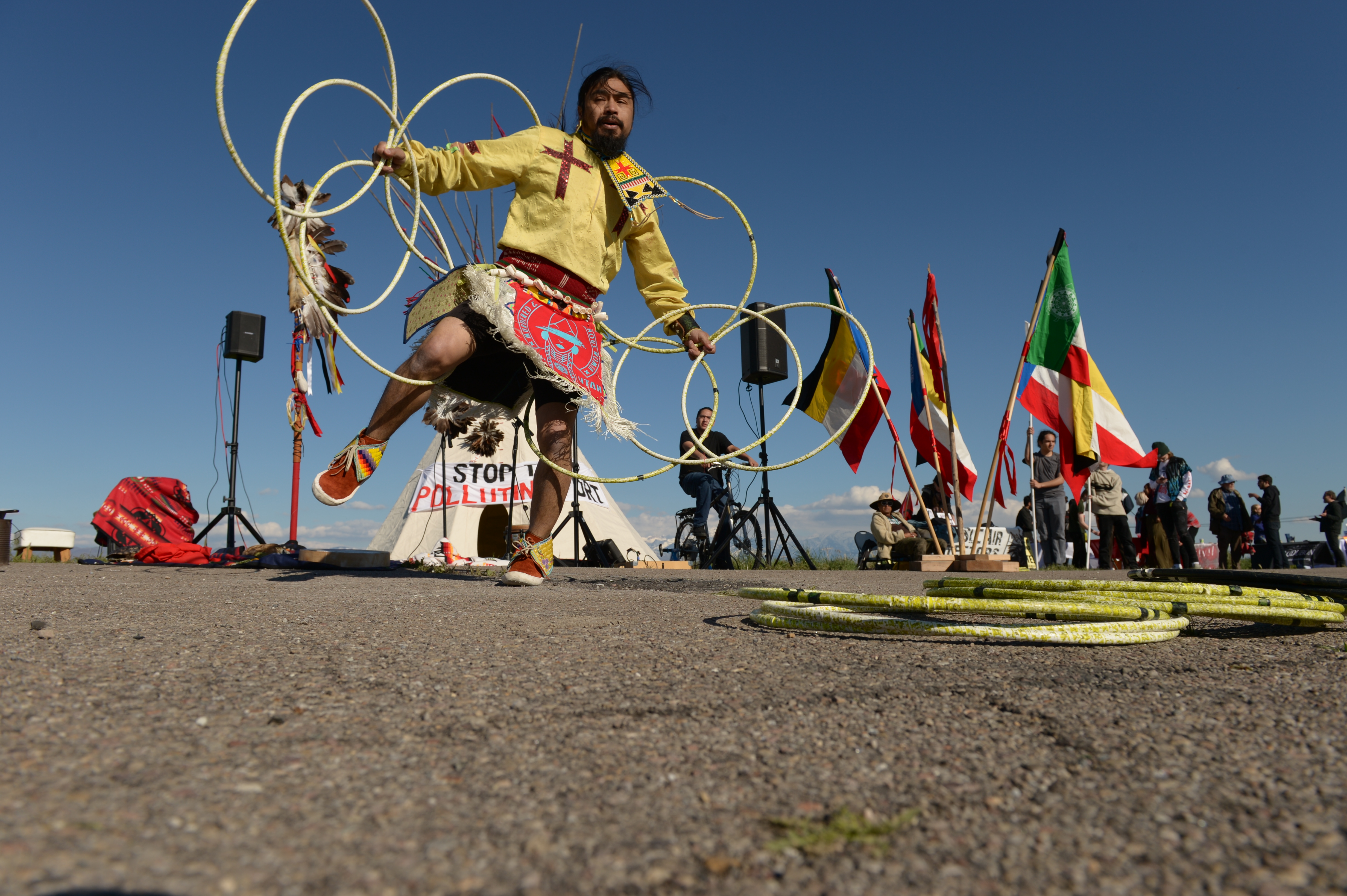 Leah Hogsten | The Salt Lake Tribune The "Stop the Polluting Port" community coalition staged a May Day celebration, calling for respect and awareness of the water, earth and air regarding the 20,000 acres west of Salt Lake City where the inland port industrial site has been proposed.