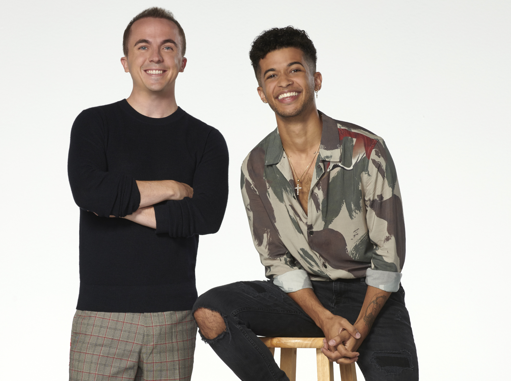 (Photo courtesy Ed Herrera/ABC) Frankie Muniz and Jordan Fisher are the hosts of “Dancing with the Stars: Juniors.”