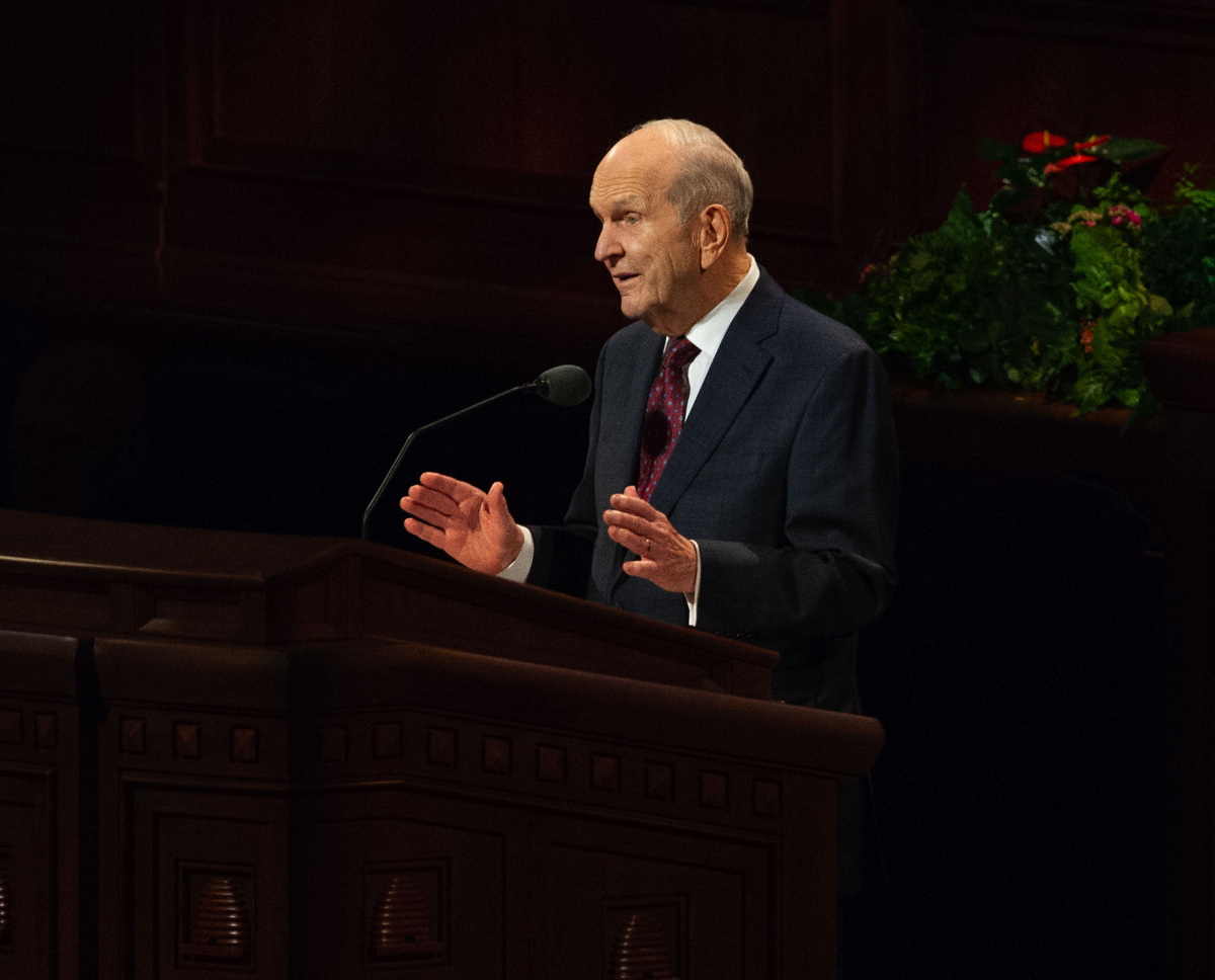 (Keith Johnson | Special to The Tribune) President Russell M. Nelson speaks during the concluding session of the 188th Semiannual General Conference of The Church of Jesus Christ of Latter-day Saints on Oct. 7, 2018, in Salt Lake City.