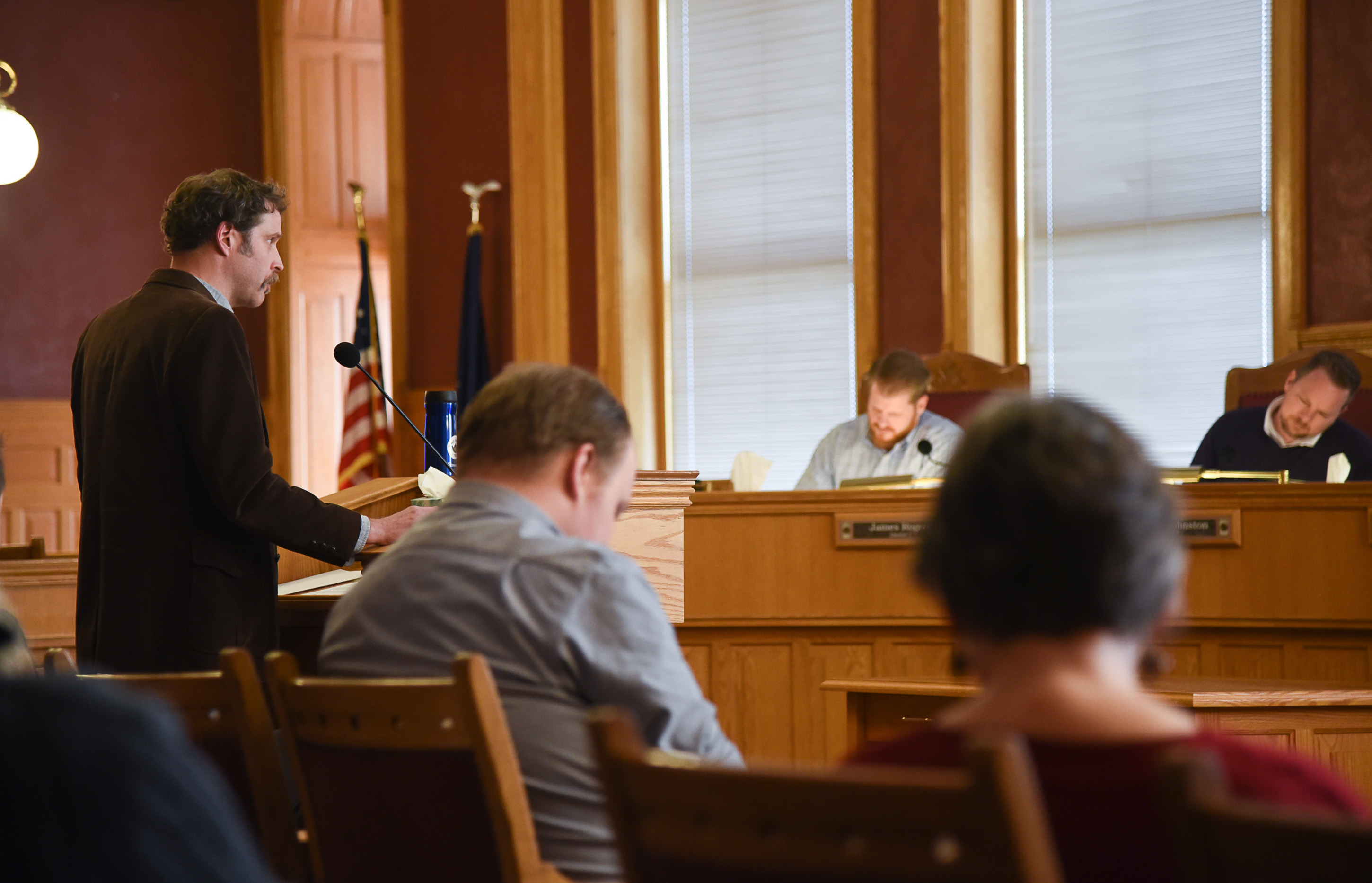 (Francisco Kjolseth | The Salt Lake Tribune) Scott Lyttle, left, goes before the Salt Lake City Council as it interviews candidates at its work session meeting on Tuesday, Jan. 22, 2019, to fill a vacancy for District 4 left by former Councilman Derek Kitchen, who is now serving as a state senator. A total of 22 had applied, two dropped out and two weren't present to speak in council chambers where each candidate was given 5 minutes to speak and promote why they would be the best choice for the position. 