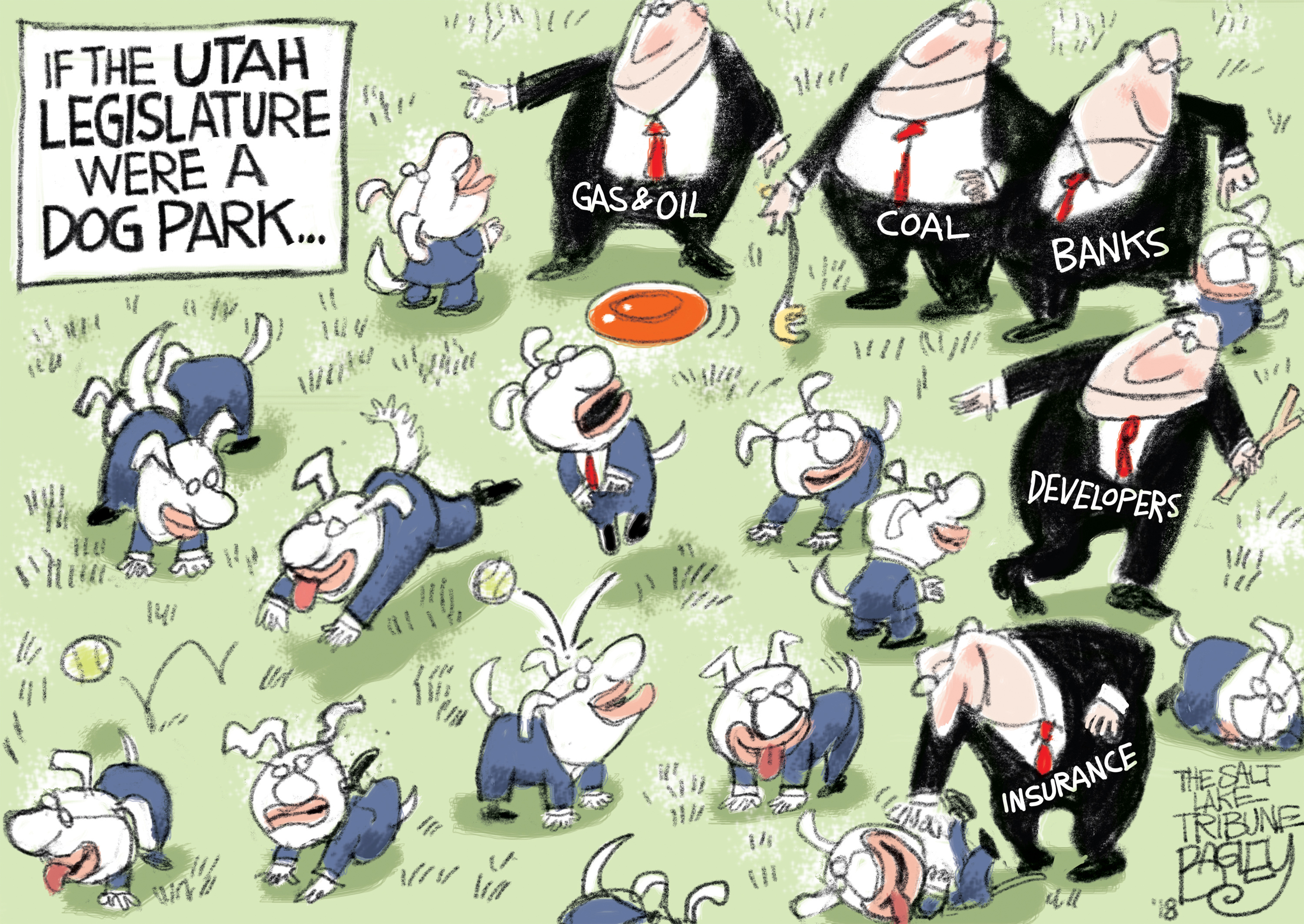 This Pat Bagley cartoon, titled “Who's a good legislature?” appears in The Salt Lake Tribune on Monday, Jan. 22, 2018.