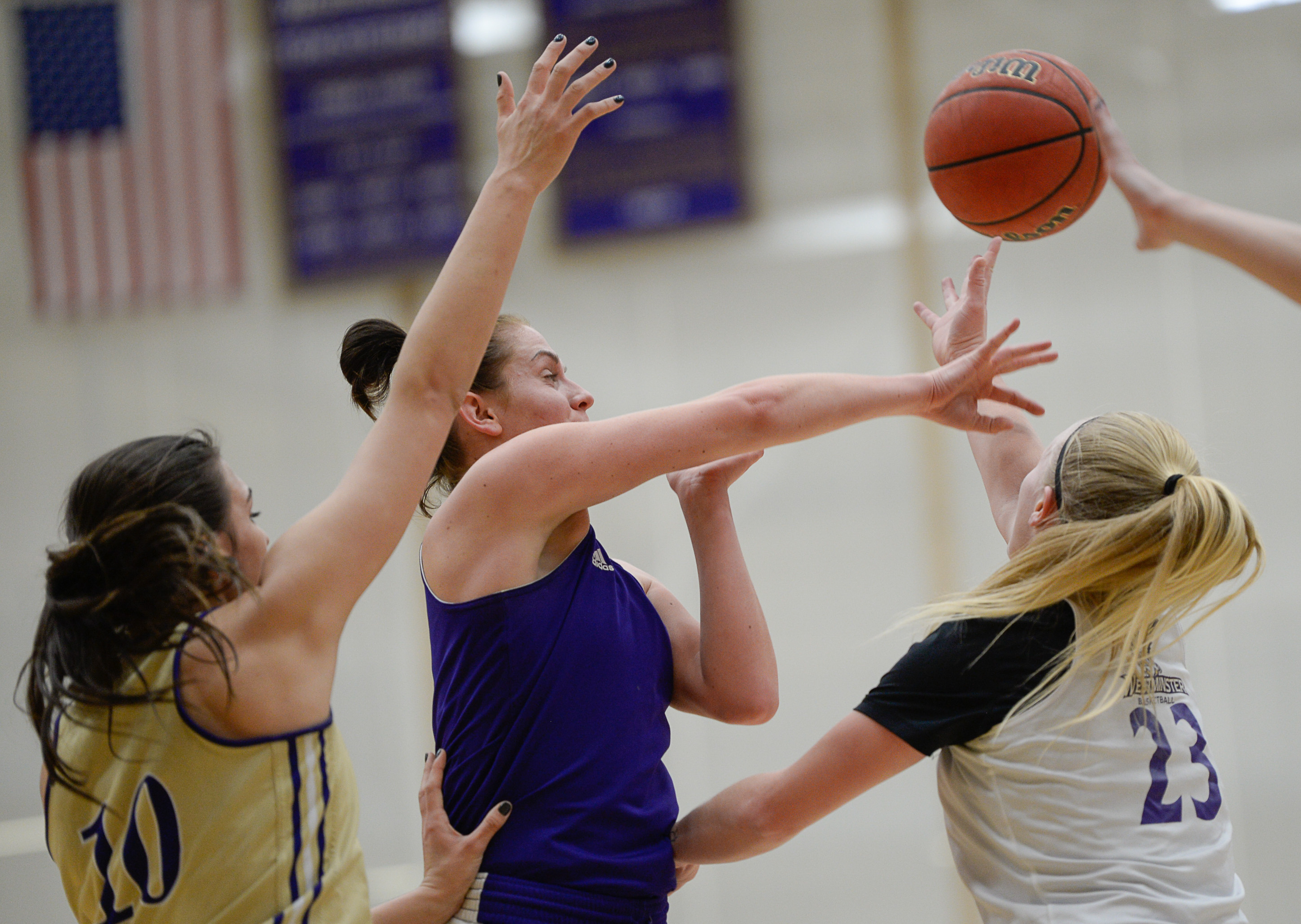(Francisco Kjolseth | The Salt Lake Tribune) The Westminster College women's basketball team practices in the Behnken Field House on Tuesday, Ja. 29, 2019. 
