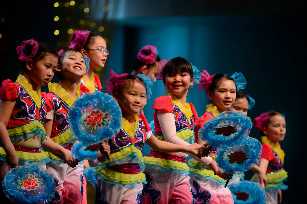 (Trent Nelson | The Salt Lake Tribune) Dancers from Salt Lake Chinese Dance Arts perform a fan dance at the Chinese New Year Celebration at the County Library's Viridian Event Center in West Jordan, Saturday Feb. 17, 2018.