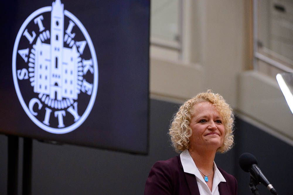 (Trent Nelson | Tribune file photo) Salt Lake City Mayor Jackie Biskupski gives her State of the City address at East High School in Salt Lake City on Thursday Jan. 17, 2019.