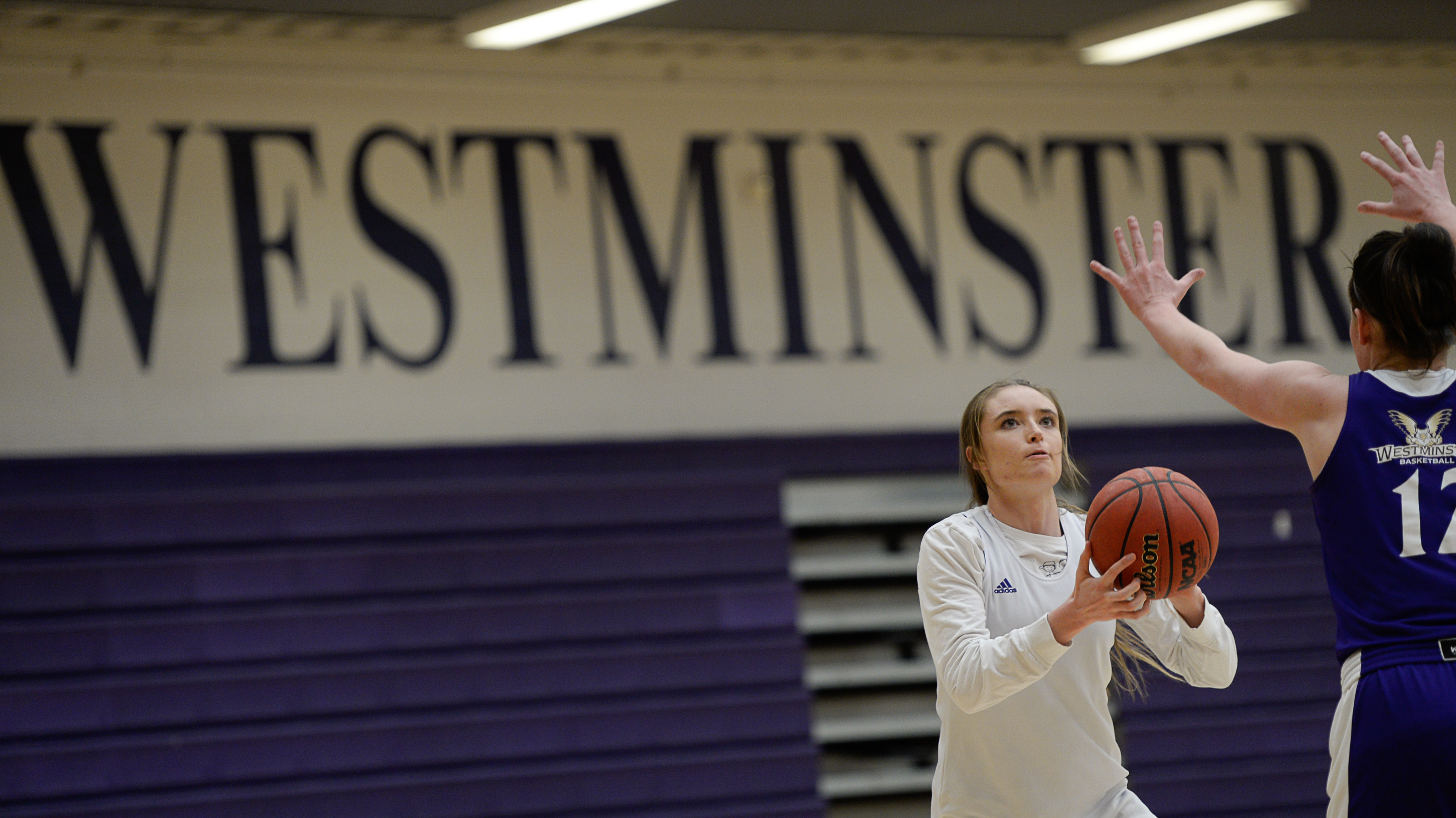 (Francisco Kjolseth | The Salt Lake Tribune) Hailey McCord is pressured by a teammate during a recent practice by the Westminster basketball team at the Behnken Field House on Tuesday, Ja. 29, 2019. 
