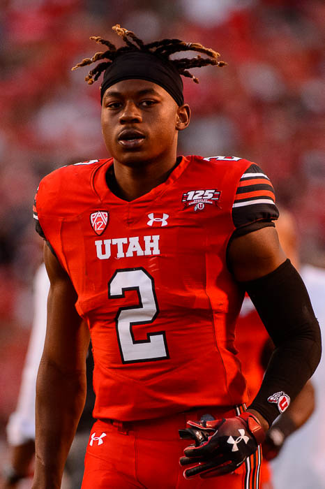 (Trent Nelson | The Salt Lake Tribune) Utah Utes defensive back Philip Afia (2) as the University of Utah Utes host the Weber State Wildcats, Thursday Aug. 30, 2018 at Rice-Eccles Stadium in Salt Lake City.