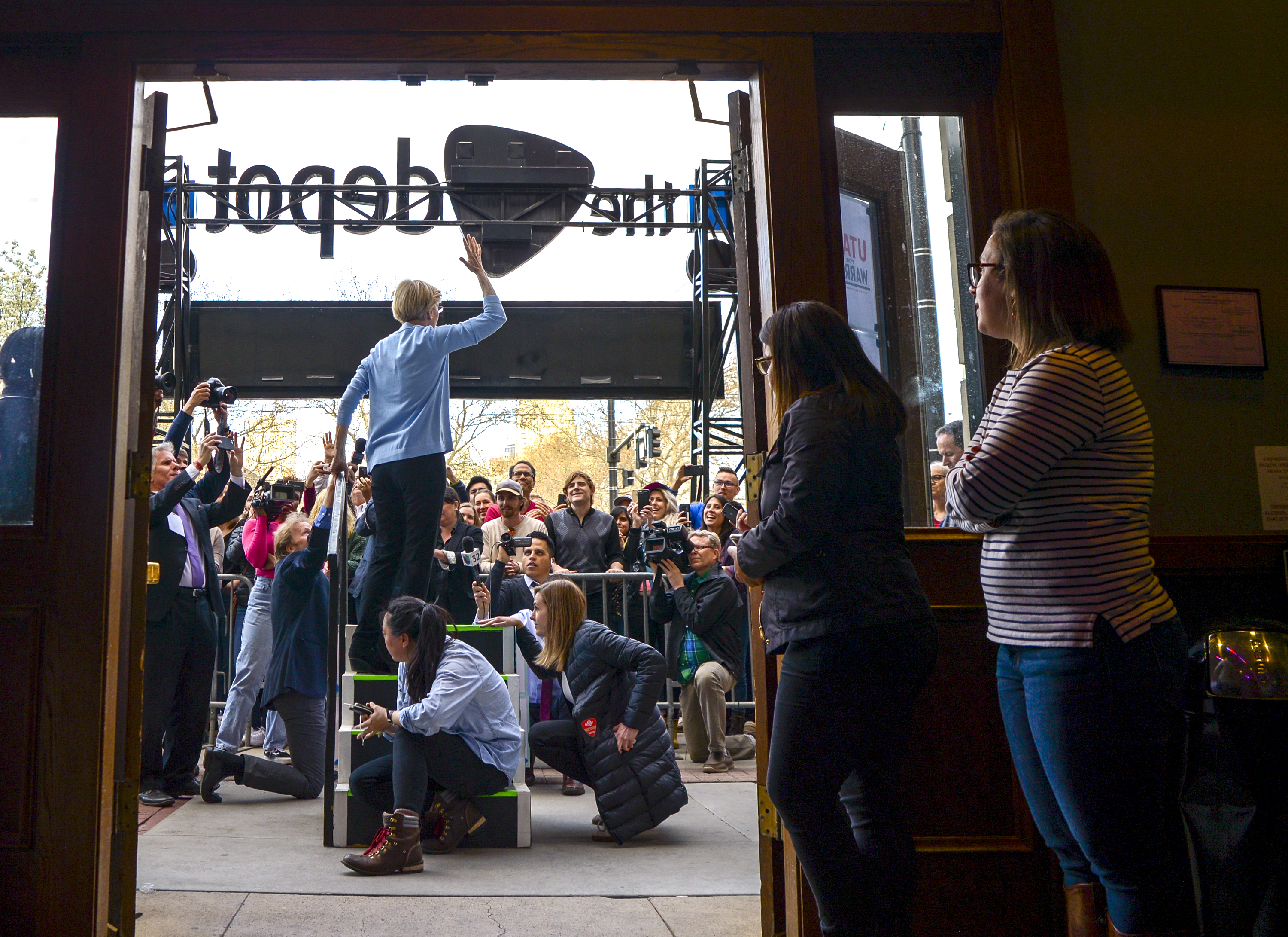 Leah Hogsten | The Salt Lake Tribune Massachusetts Sen. Elizabeth Warren speaks to supporters at The Depot in Salt Lake City on Wednesday April 17, 2019. Warren is a Democratic 2020 presidential candidate. 