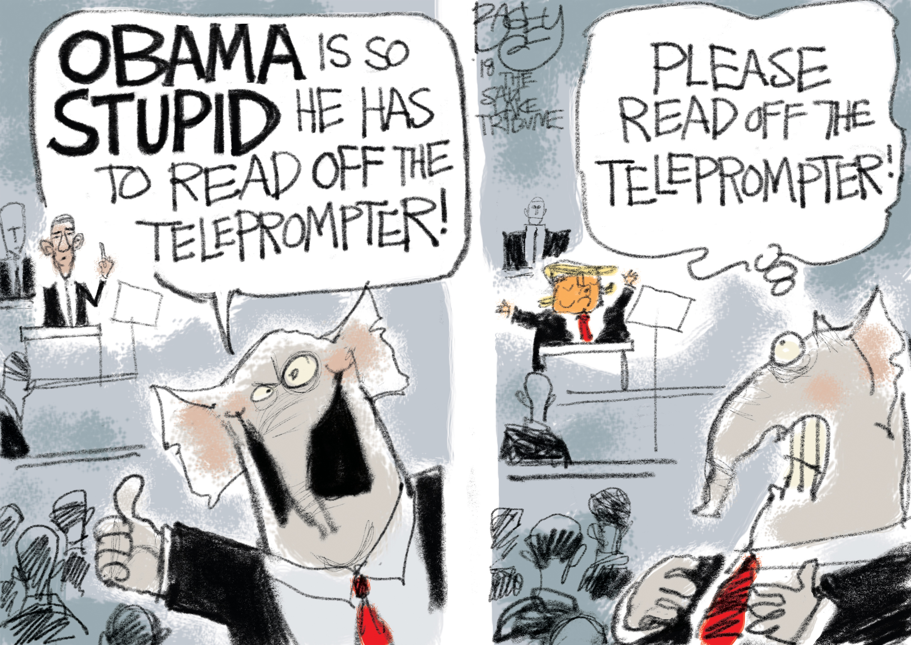 This Pat Bagley cartoon appears in The Salt Lake Tribune on Tuesday, Jan. 29, 2018