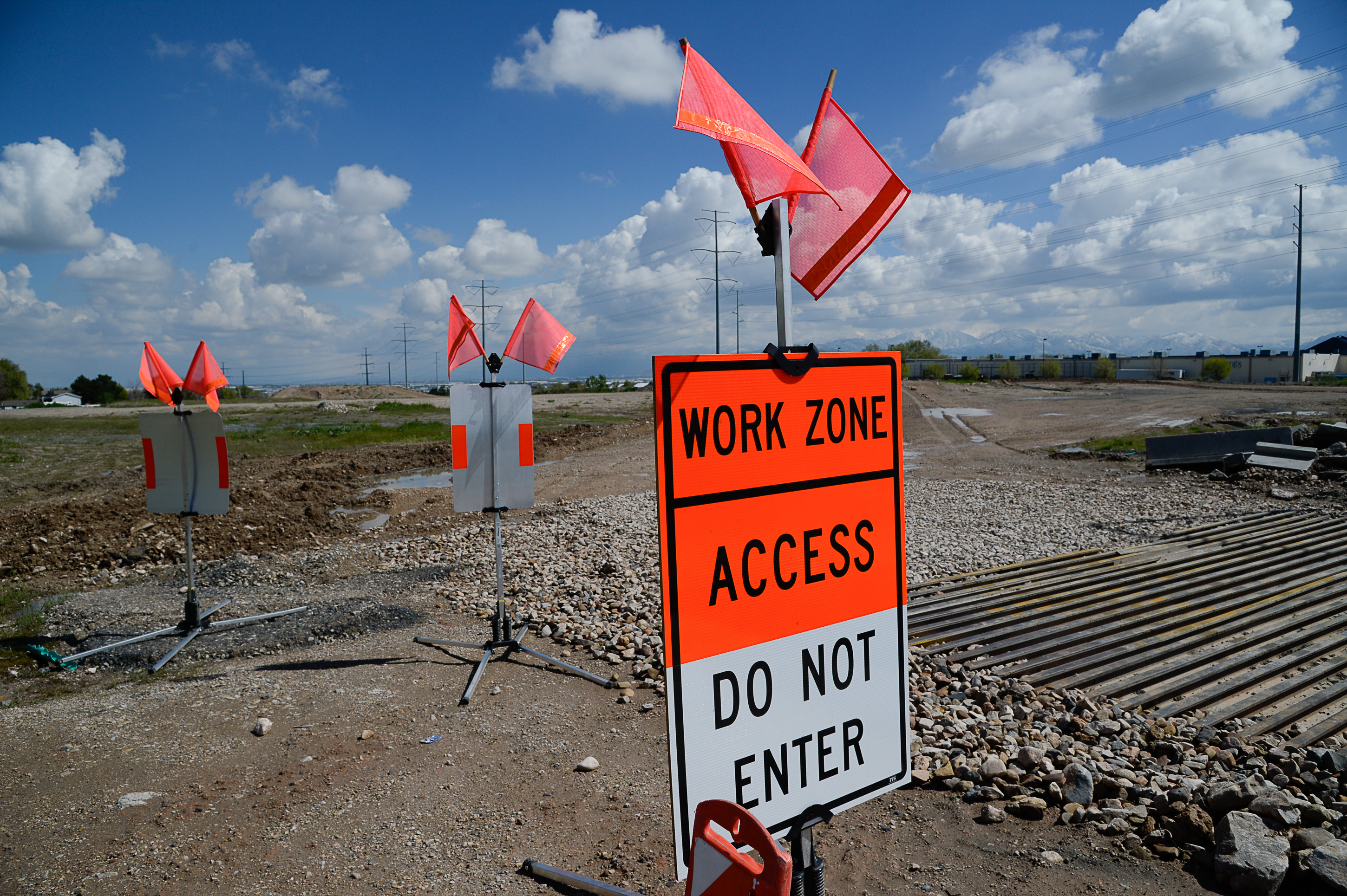 (Francisco Kjolseth | The Salt Lake Tribune) Signs identify the last stage of the Mountain View Corridor at 4100 South which will soon be extended to S.R. 201 as UDOT announces its top road projects for the year on Wed. May 1, 2019, which includes the Mountain View Corridor in Salt Lake County.