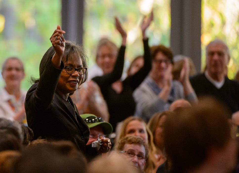 (Trent Nelson | The Salt Lake Tribune) Anita Hill speaks at the University of Utah in Salt Lake City, Wednesday Sept. 26, 2018.