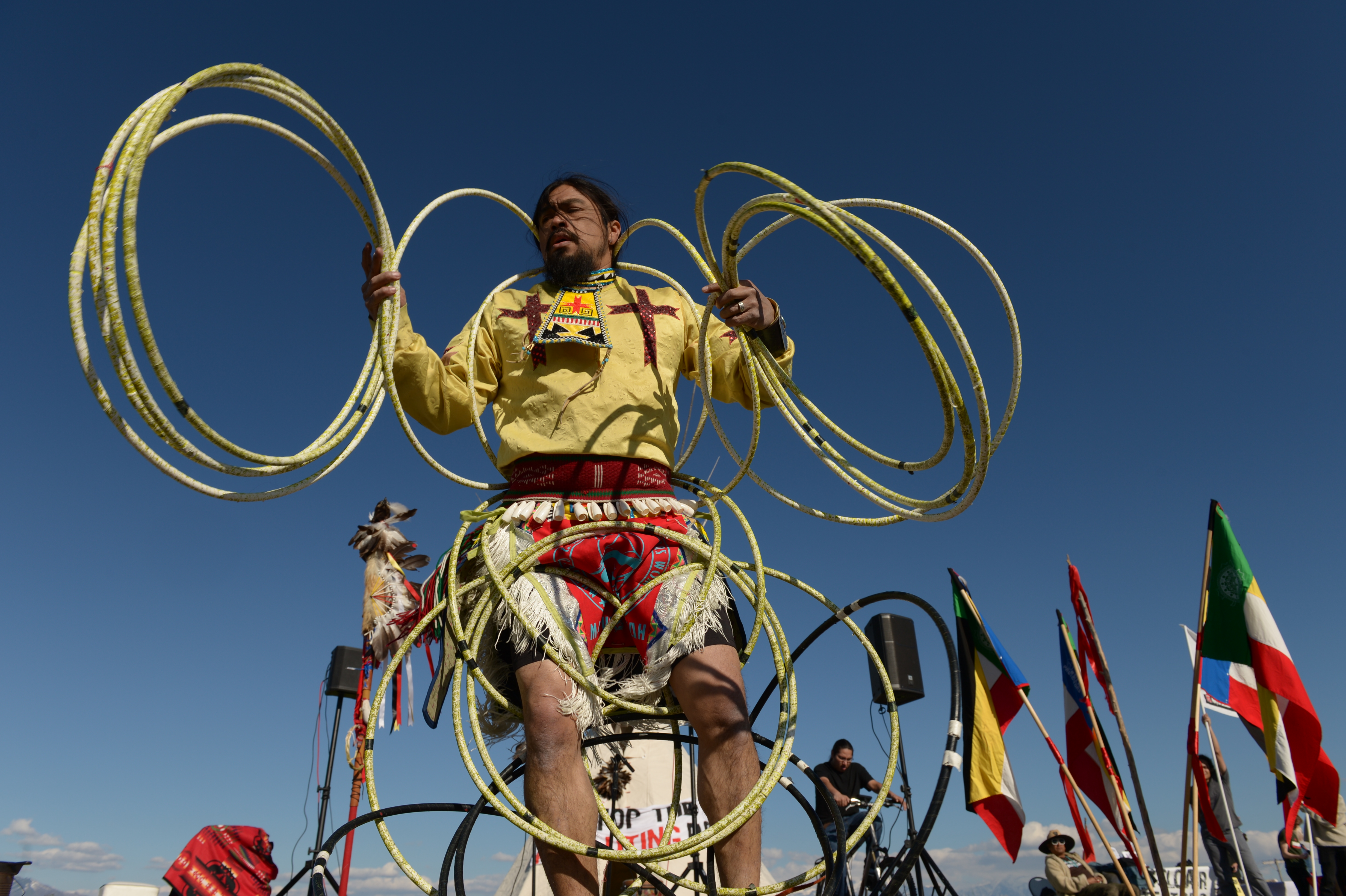 Leah Hogsten | The Salt Lake Tribune The "Stop the Polluting Port" community coalition staged a May Day celebration, calling for respect and awareness of the water, earth and air regarding the 20,000 acres west of Salt Lake City where the inland port industrial site has been proposed.