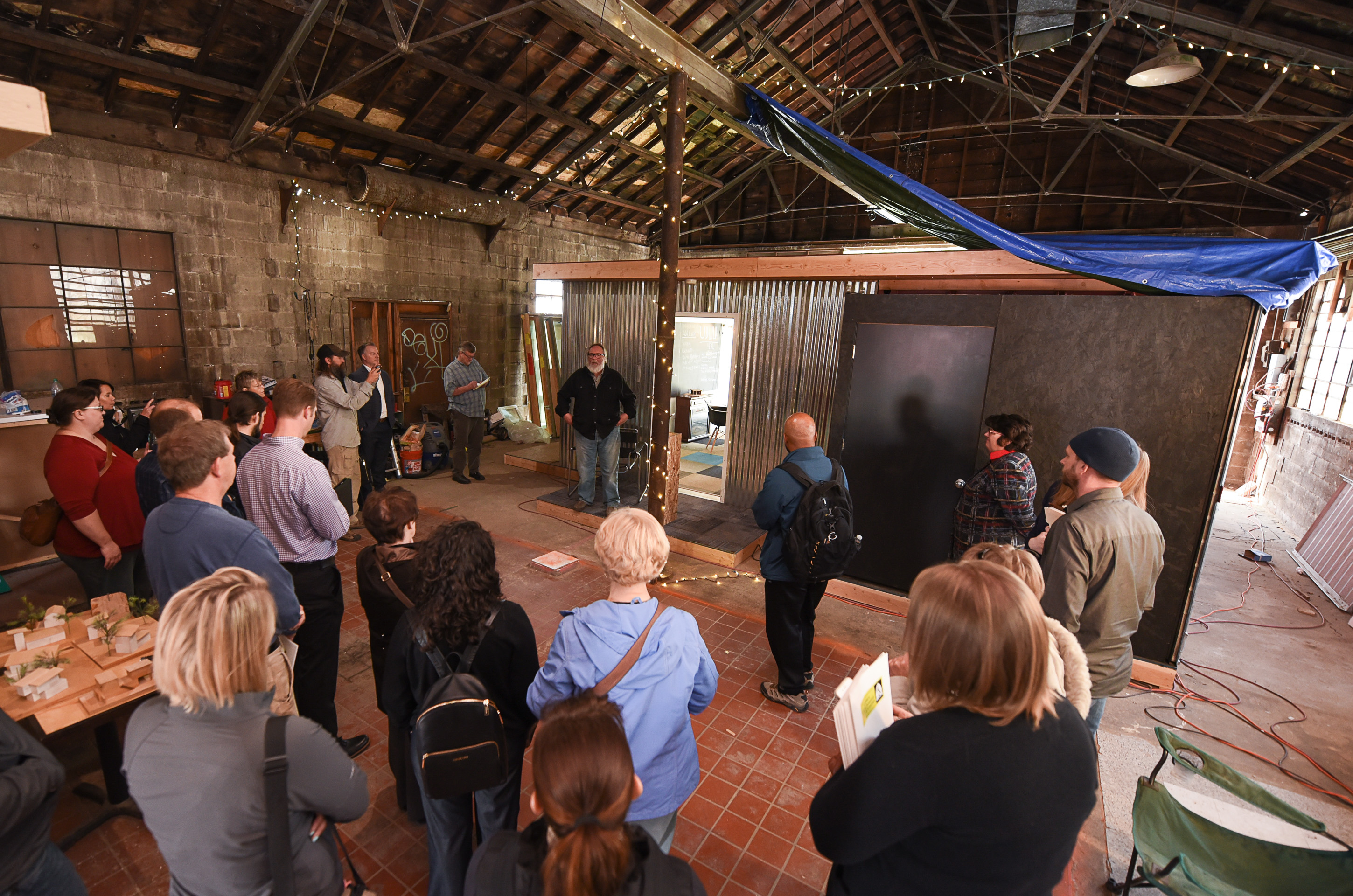 (Francisco Kjolseth | The Salt Lake Tribune) Our Homes, Our Voices, a campaign to bring more attention to the affordable housing crisis across the country showcases one of the solutions being presented by small house specialist Jeff White in Sat Lake City on Wed. May 2, 2018. White has been investing his time now for several years on shipping container prototypes, including a 432 square foot experimental home he built inside a warehouse in Salt Lake that would cost about $36,000 and be easy to assemble on a lot.