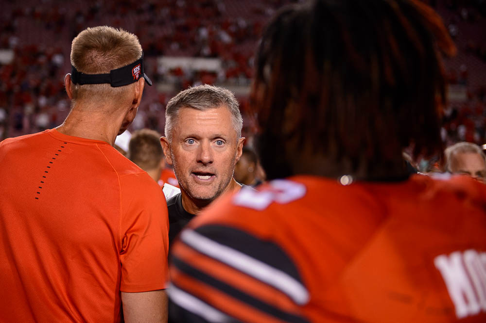(Trent Nelson | The Salt Lake Tribune) Kyle Whittingham as the University of Utah Utes host the Weber State Wildcats, Thursday Aug. 30, 2018 at Rice-Eccles Stadium in Salt Lake City.