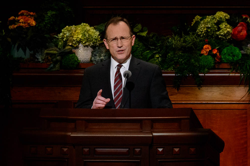 (Trent Nelson | The Salt Lake Tribune) Kyle S. McKay speaks during the afternoon session of the189th Annual General Conference of The Church of Jesus Christ of Latter-day Saints in Salt Lake City on Sunday April 7, 2019.