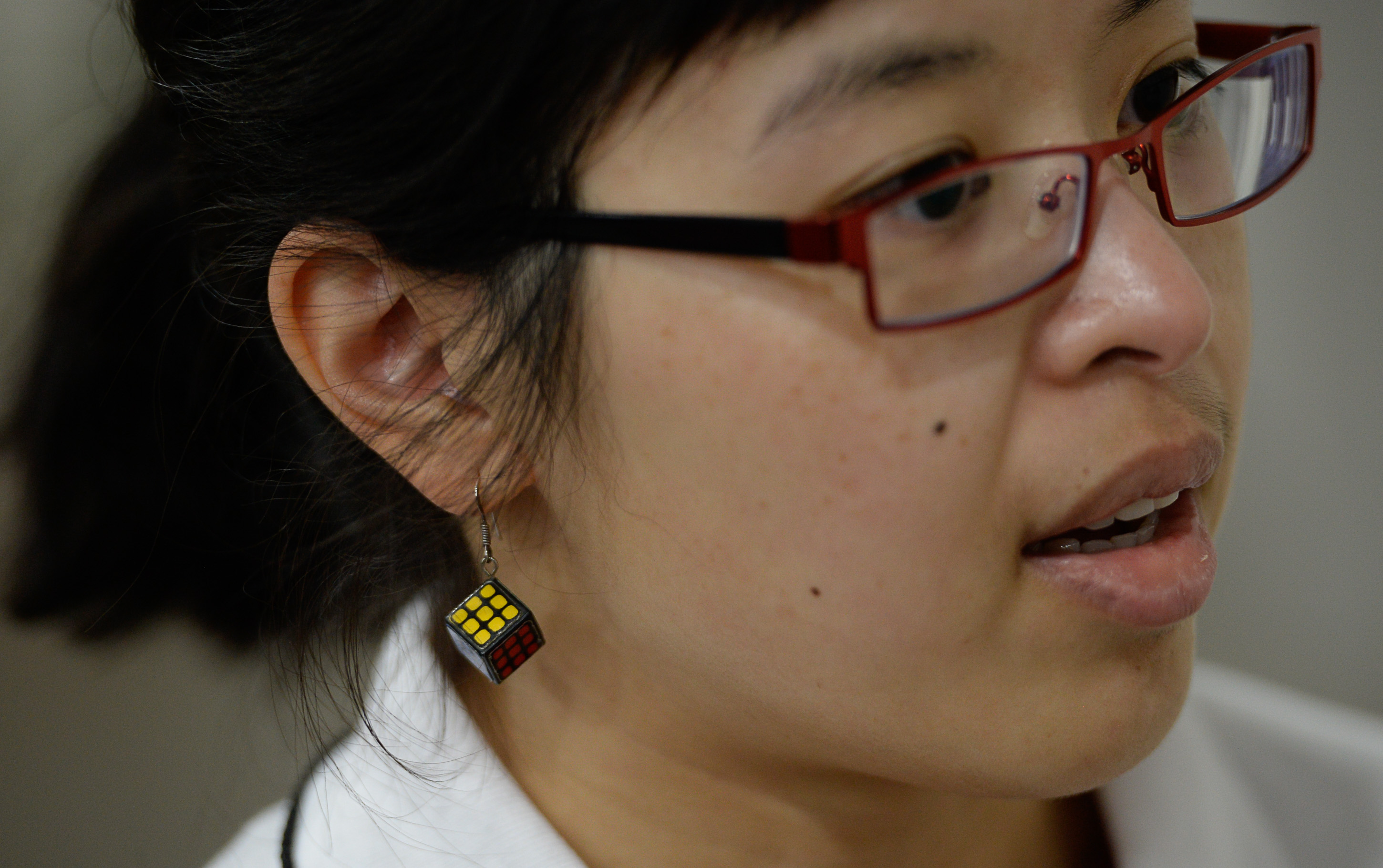 (Francisco Kjolseth | The Salt Lake Tribune) Shelley Chang of San Francisco talks about her interest in cubing, saying "so in 2005 I was the first female woman to solve 3x3 blindfolded and was basically the fastest. I held that tile for about 10 years just because there were so few women." Chang was one of the volunteers helping during the CubingUSA Nationals 2018 at the Salt Palace Convention Center in Salt Lake City on Saturday, July 28, 2018.