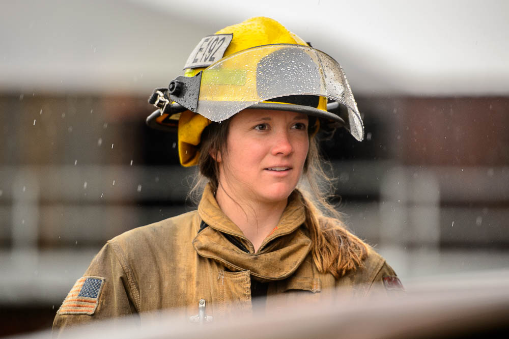 (Trent Nelson | The Salt Lake Tribune) Megan Fenton, a Unified Fire recruit, at the Unified Fire Authority Training Center in Magna on Tuesday April 16, 2019.