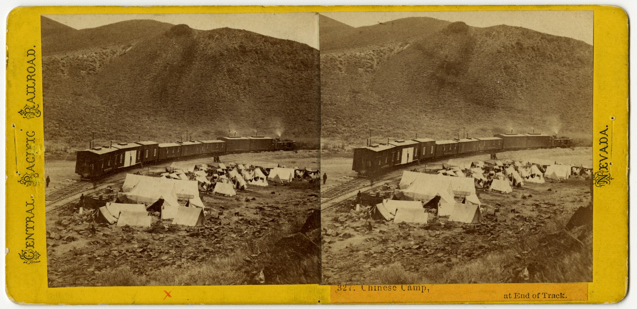 (Photo courtesy Union Pacific Railroad) Alfred A. Hart's 1868 photo “Chinese Camp, at End of Track” is currently on display at the Utah Museum of Fine Arts.