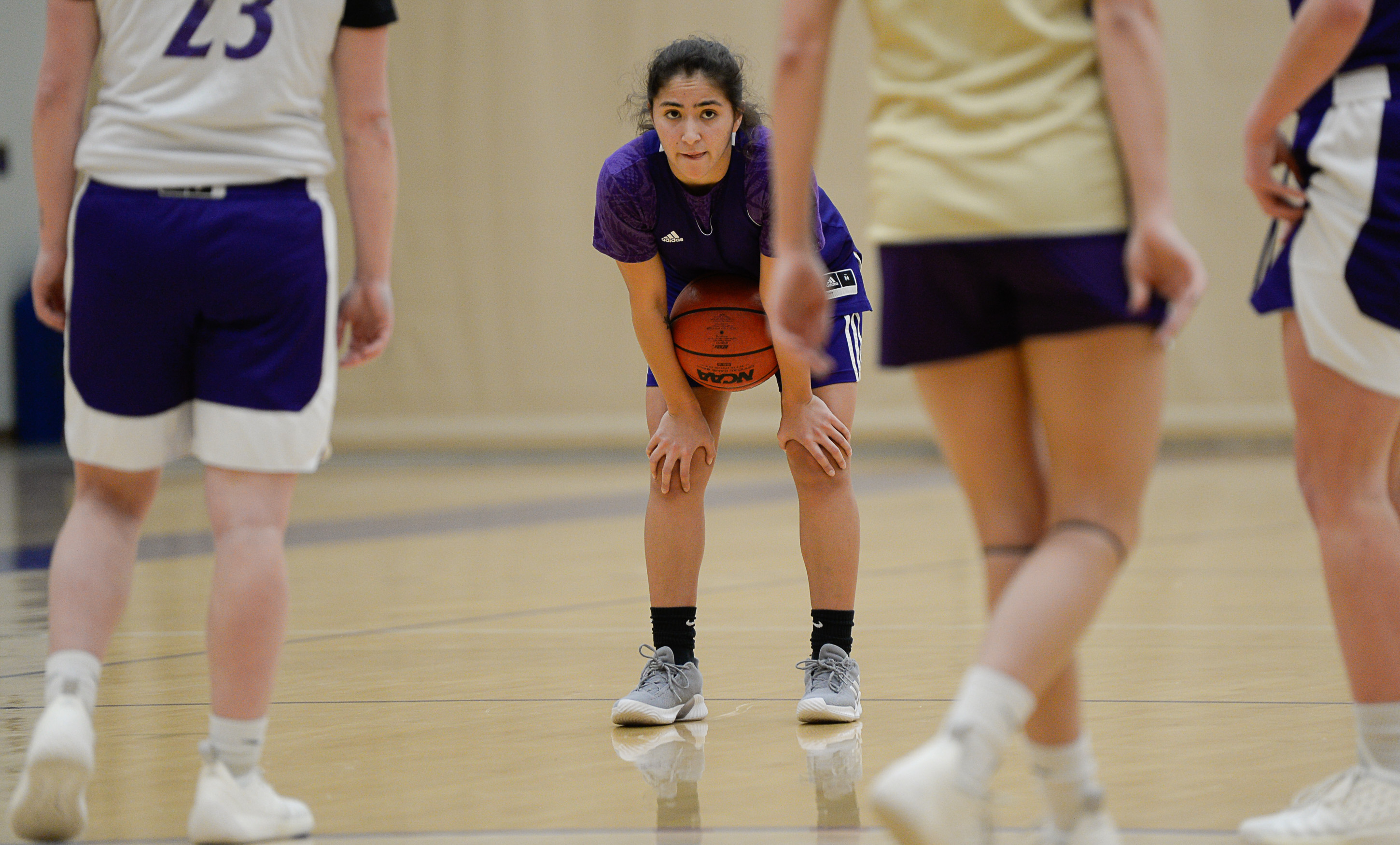 (Francisco Kjolseth | The Salt Lake Tribune) Denise Gonzales, a senior guard on Westminster's women's basketball team, pauses before starting a new drill during practice recently. 