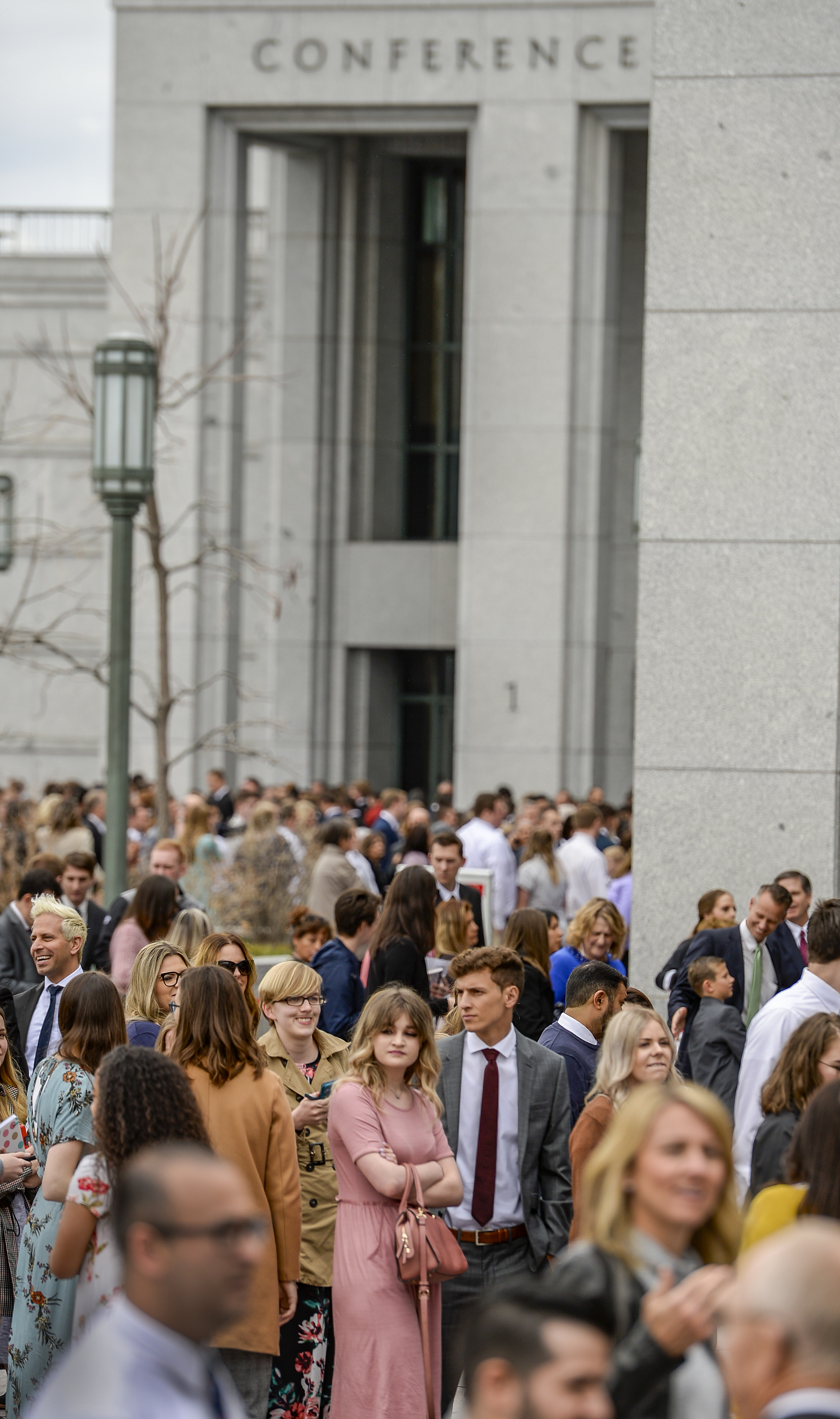 Leah Hogsten | The Salt Lake Tribune Church members file into the afternoon session of the 189th Annual General Conference of The Church of Jesus Christ of Latter-day Saints, April 6, 2019 in Salt Lake City. 