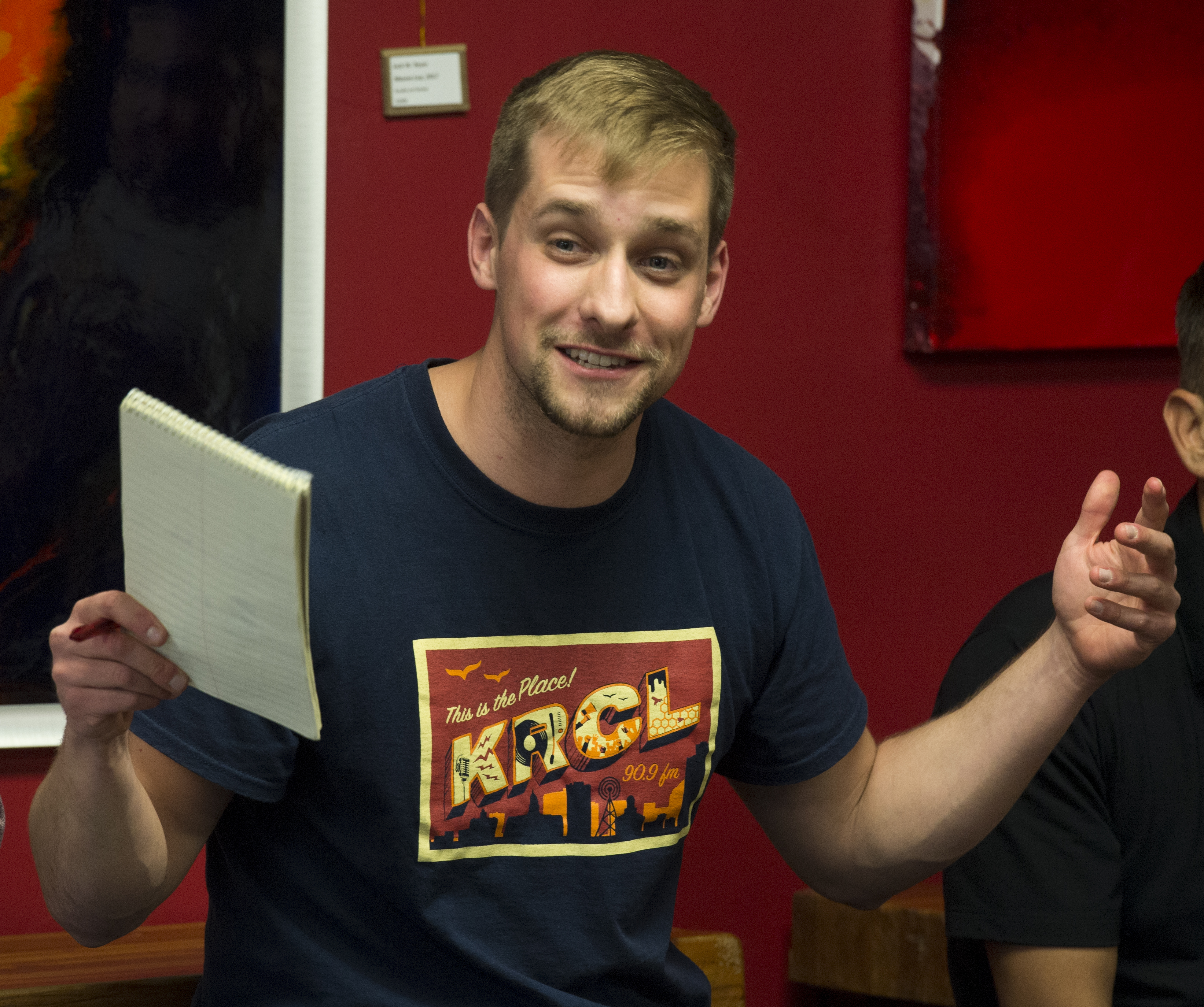 (Rick Egan | The Salt Lake Tribune) Matt Kirkegaard speaks during a Salt Lake Democratic Socialists meeting at Mestizo Coffee, Monday, Aug. 27, 2018. 