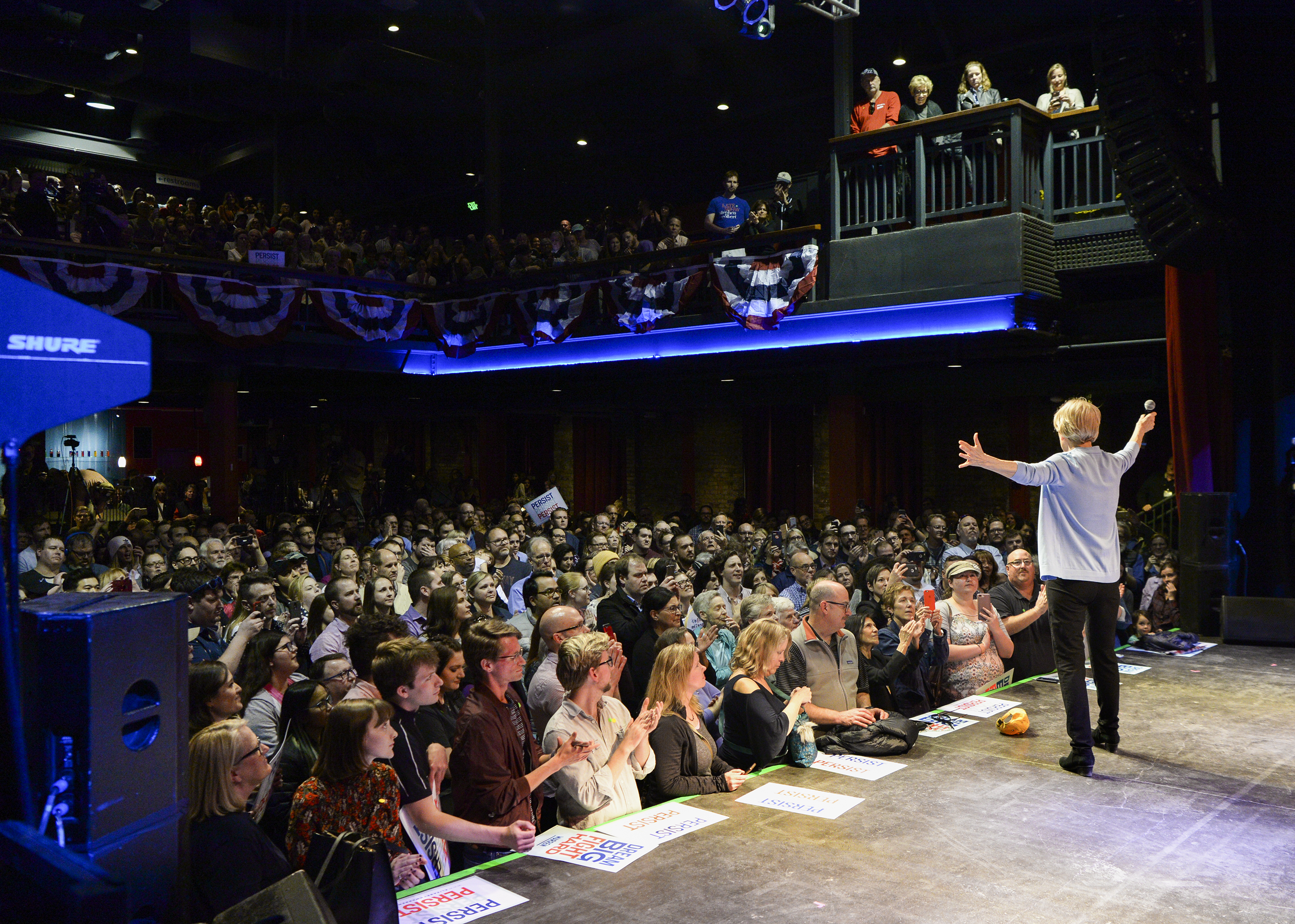 Leah Hogsten | The Salt Lake Tribune Massachusetts Sen. Elizabeth Warren speaks to supporters at The Depot in Salt Lake City on Wednesday April 17, 2019. Warren is a Democratic 2020 presidential candidate. 