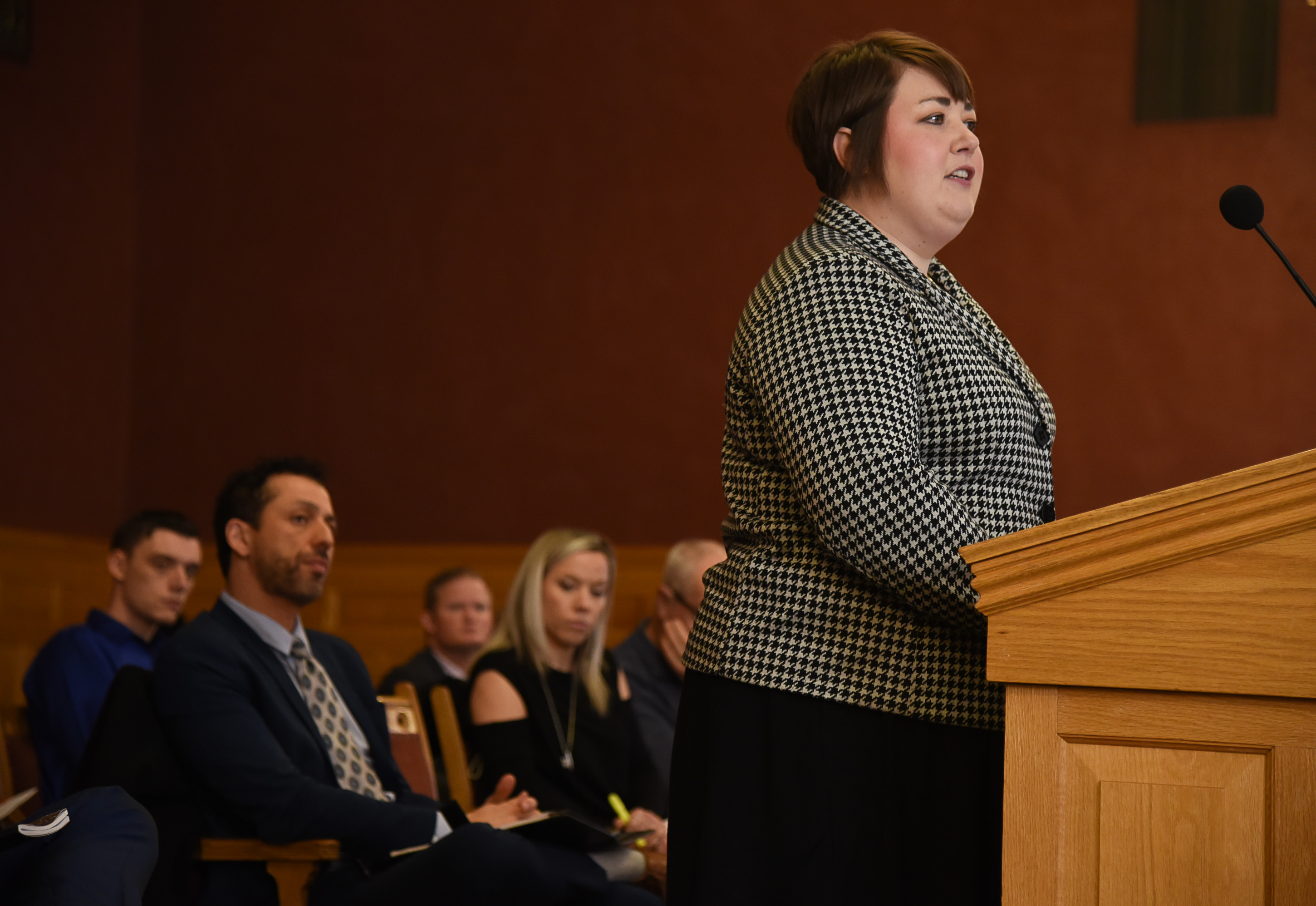 (Francisco Kjolseth | The Salt Lake Tribune) Breanne Miller goes before the Salt Lake City Council as it interviews candidates at its work session meeting on Tuesday, Jan. 22, 2019, to fill a vacancy for District 4 left by former Councilman Derek Kitchen, who is now serving as a state senator. A total of 22 had applied, two dropped out and two weren't present to speak in council chambers where each candidate was given 5 minutes to speak and promote why they would be the best choice for the position. 