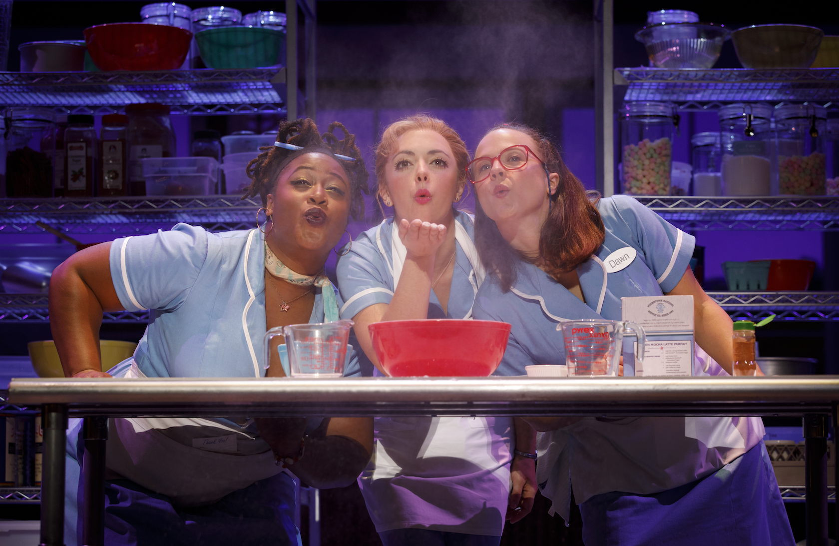 (Photo courtesy of Joan Marcus) Charity Angel Dawson, Desi Oakley and Lenne Klingaman in the national tour of Waitress, which runs Sept. 25-30 at the Eccles Theater in Salt Lake City.