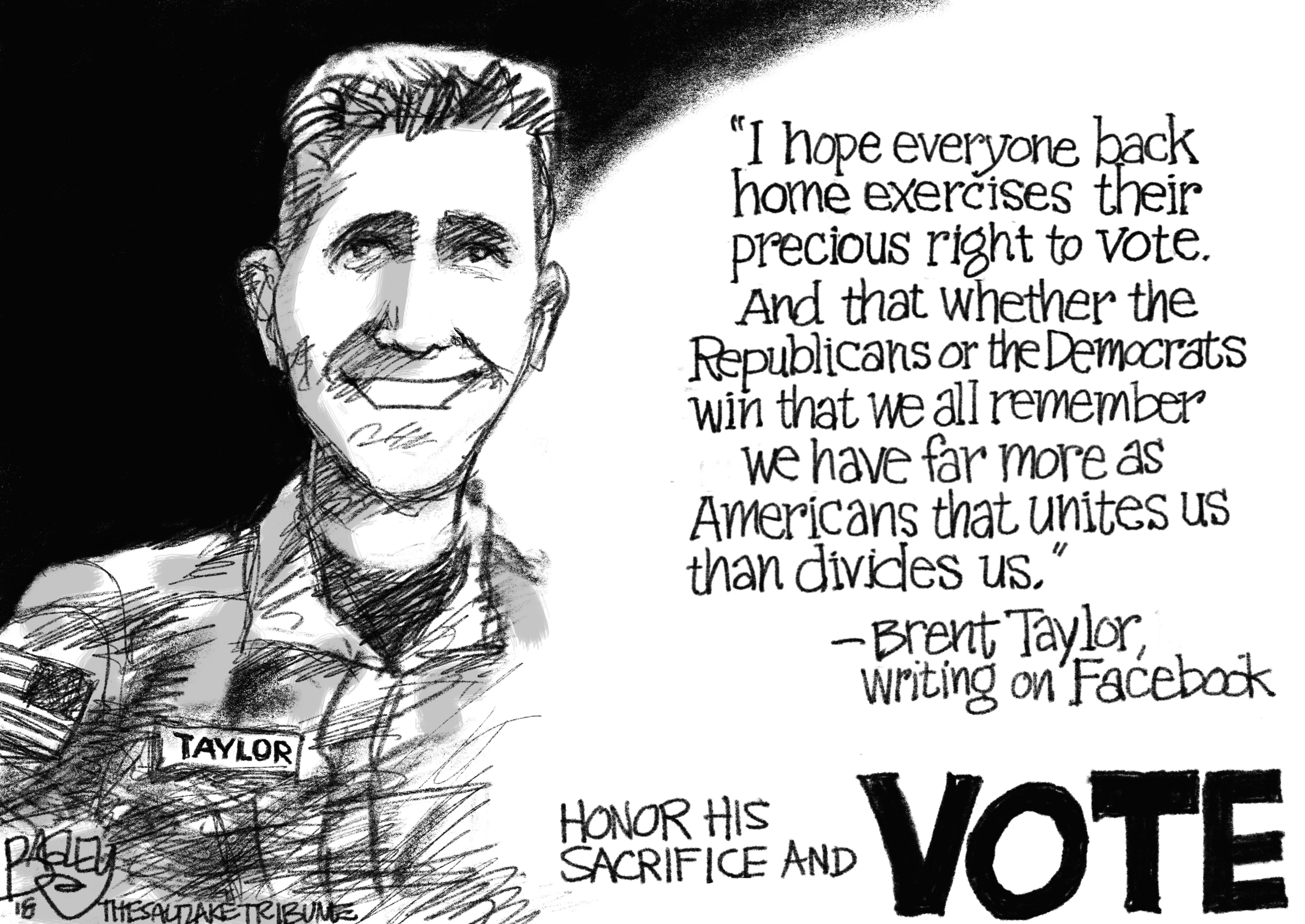 (Pat Bagley | The Salt Lake Tribune) This cartoon by Pat Bagley titled “A Hero's Wish” appears in the Tuesday, Nov. 6, 2018, edition of The Salt Lake Tribune.