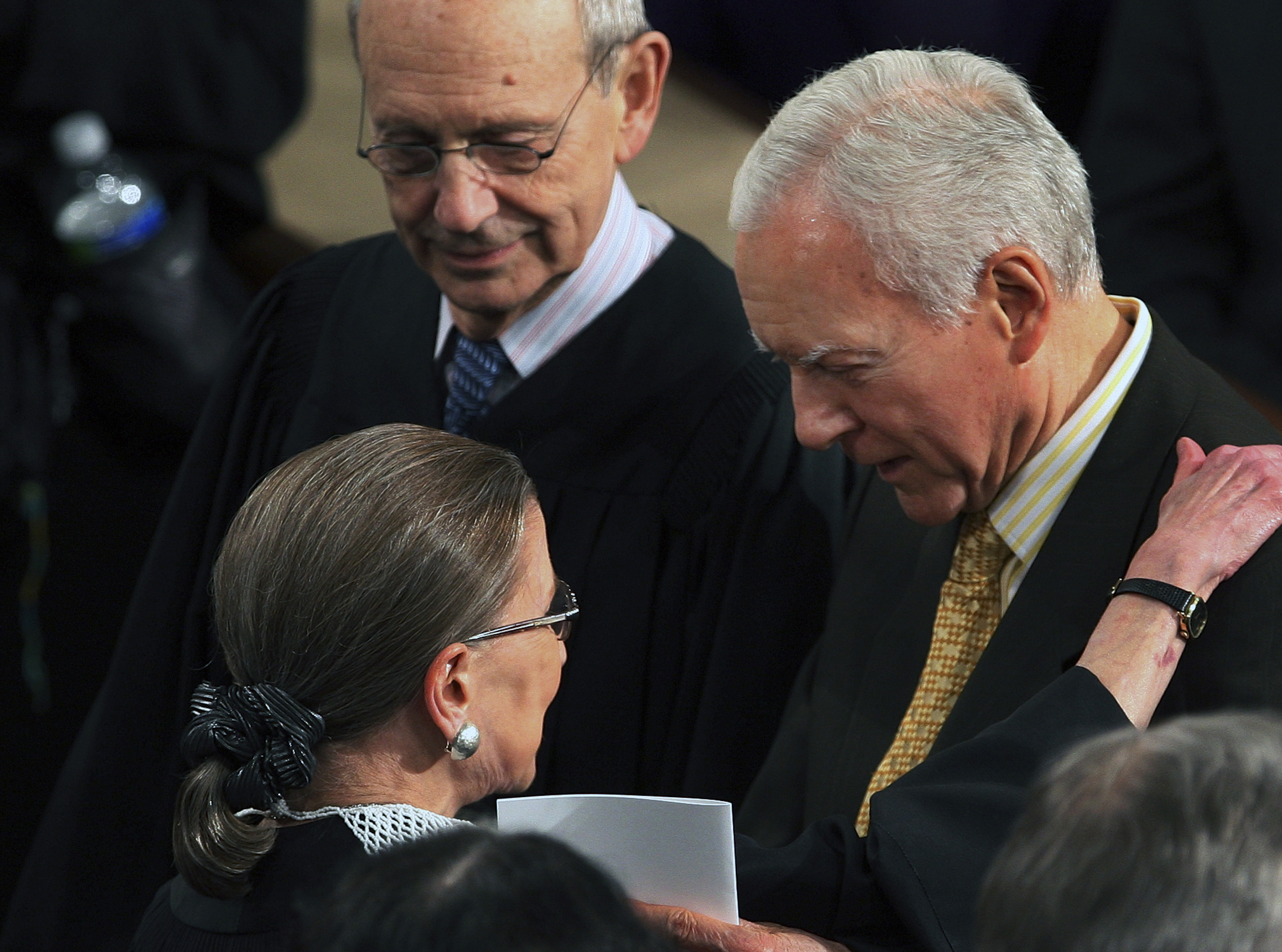 (Ron Edmonds | AP Photo) Sen. Orrin Hatch, R-Utah, right, talks with Supreme Court Justice Ruth Bader Ginsburg before President Barack Obama's address to a joint session of Congress in the House Chamber of the Capitol in Washington, Tuesday, Feb. 24, 2009.