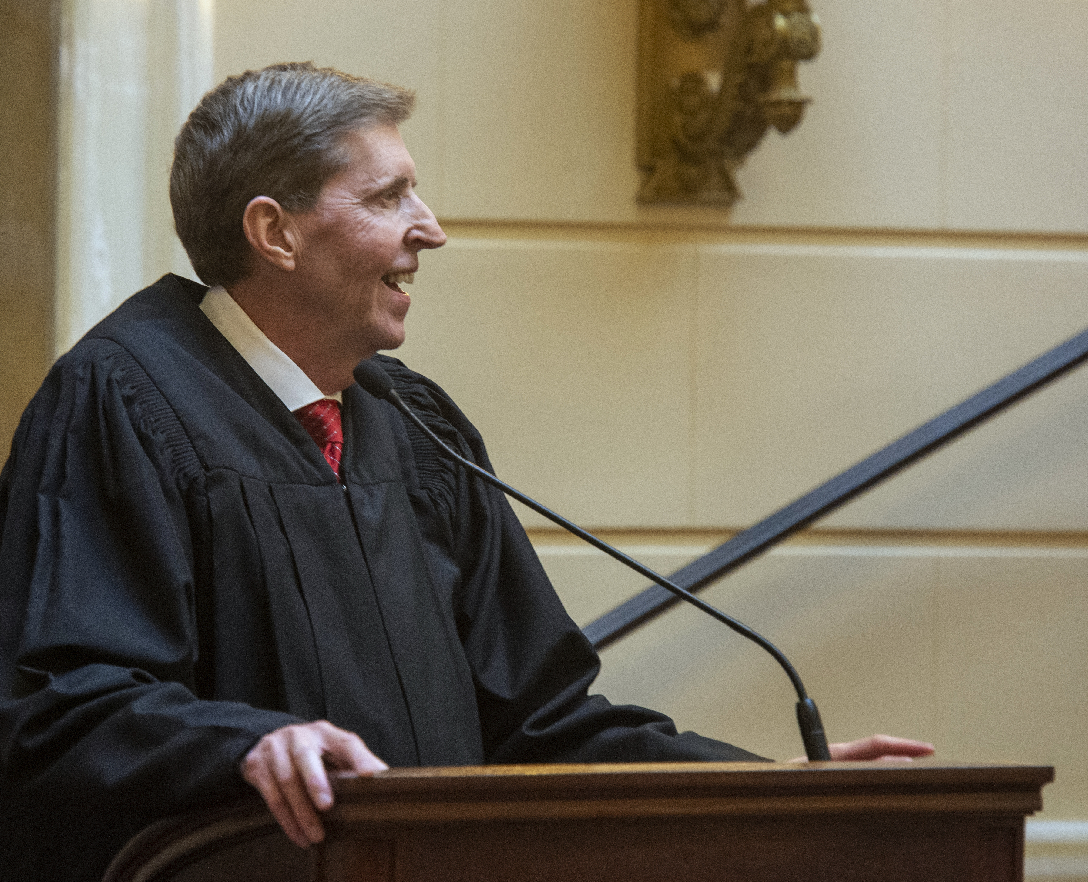(Rick Egan | The Salt Lake Tribune) Matthew B. Durrant, Chief Justice of the Utah Supreme Court and Chair of the Utah Judicial Council, gives his State of the Judiciary Address in the Senate, Monday, Jan. 28, 2019. 