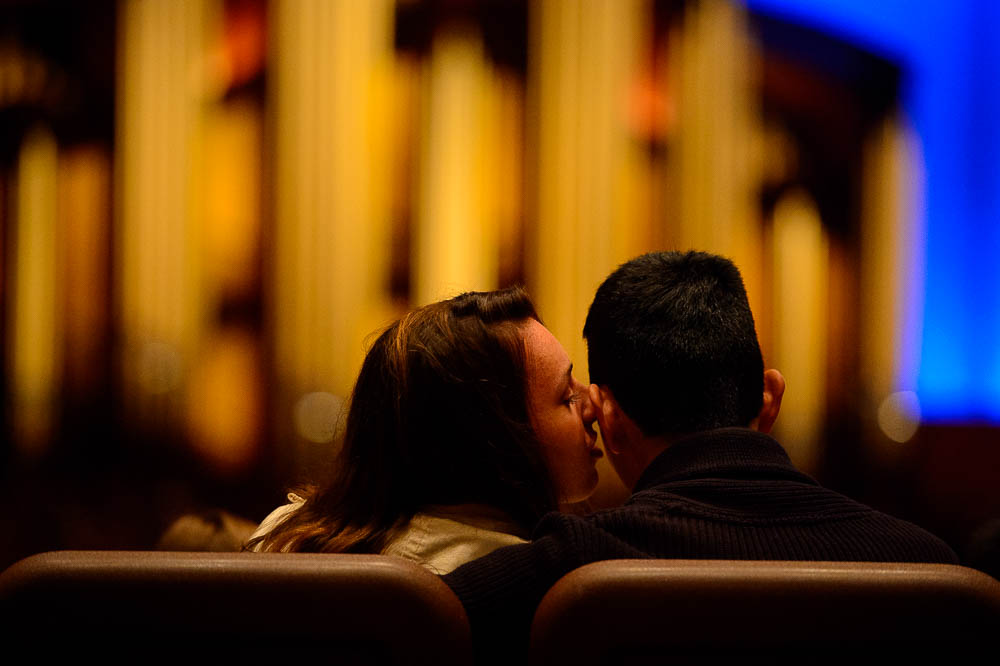 (Trent Nelson | The Salt Lake Tribune) A kiss received during the morning session of the189th Annual General Conference of The Church of Jesus Christ of Latter-day Saints in Salt Lake City on Sunday April 7, 2019.