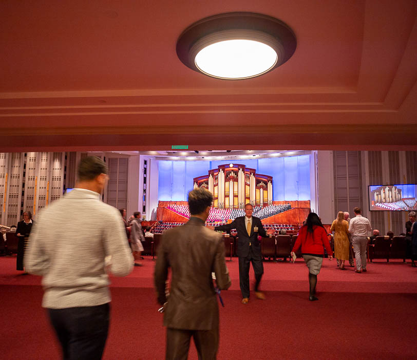 (Trent Nelson | The Salt Lake Tribune) Attendees are seated during the morning session of the189th Annual General Conference of The Church of Jesus Christ of Latter-day Saints in Salt Lake City on Sunday April 7, 2019.