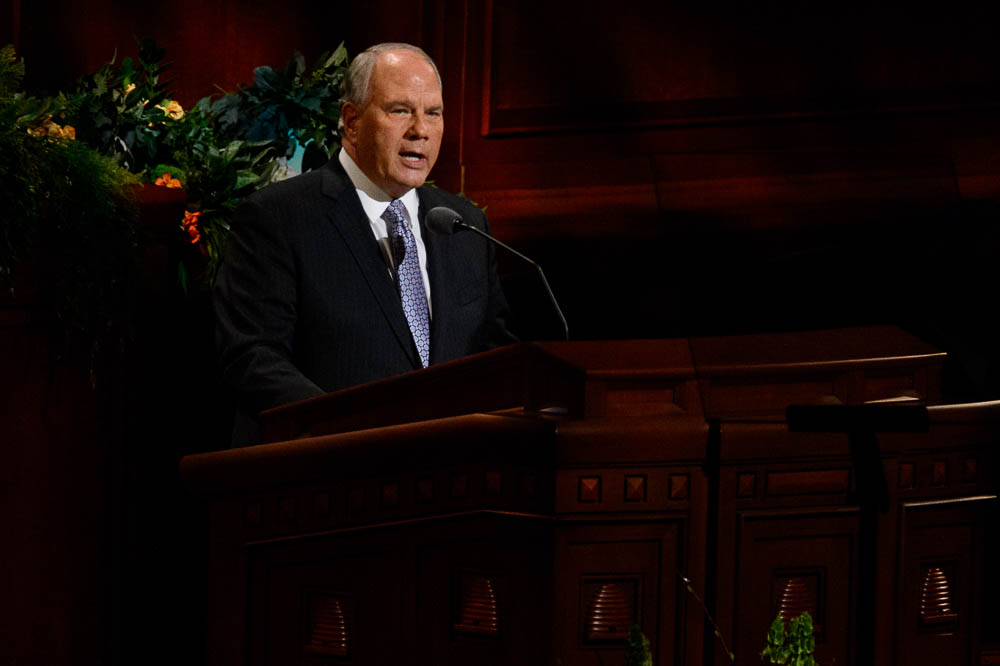 (Trent Nelson | The Salt Lake Tribune) Ronald A. Rasband speaks during the afternoon session of the189th Annual General Conference of The Church of Jesus Christ of Latter-day Saints in Salt Lake City on Sunday April 7, 2019.