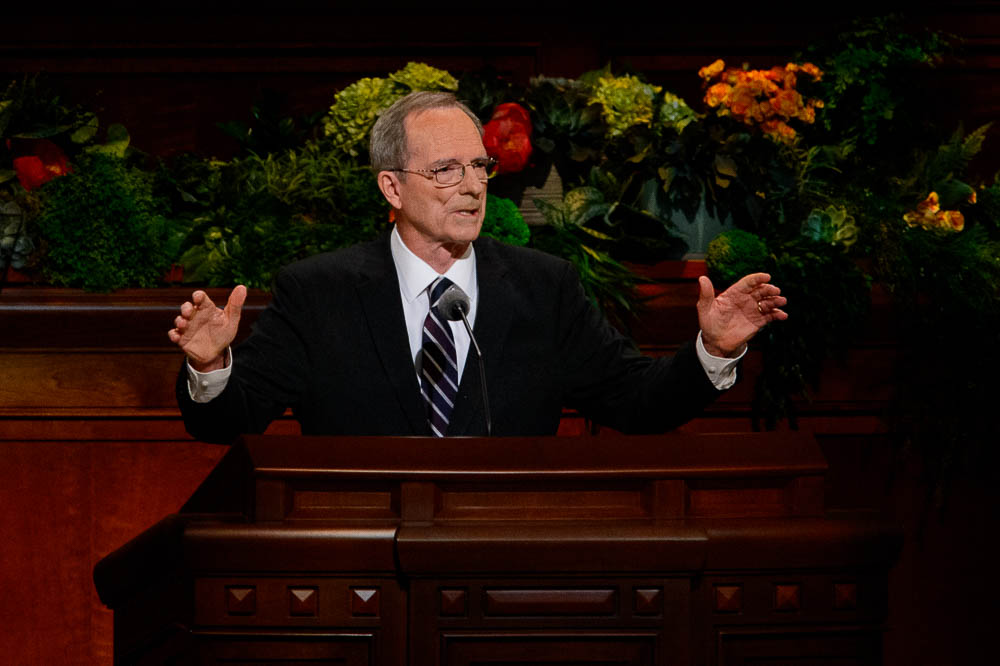 (Trent Nelson | The Salt Lake Tribune) Tad R. Callister speaks during the morning session of the189th Annual General Conference of The Church of Jesus Christ of Latter-day Saints in Salt Lake City on Sunday April 7, 2019.